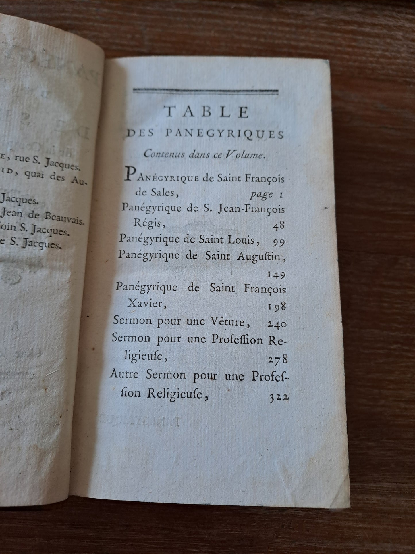 Panegyriques du Père Segaud de la Compagnie de Jesus. 1767. Ancien livre vintage catholique.