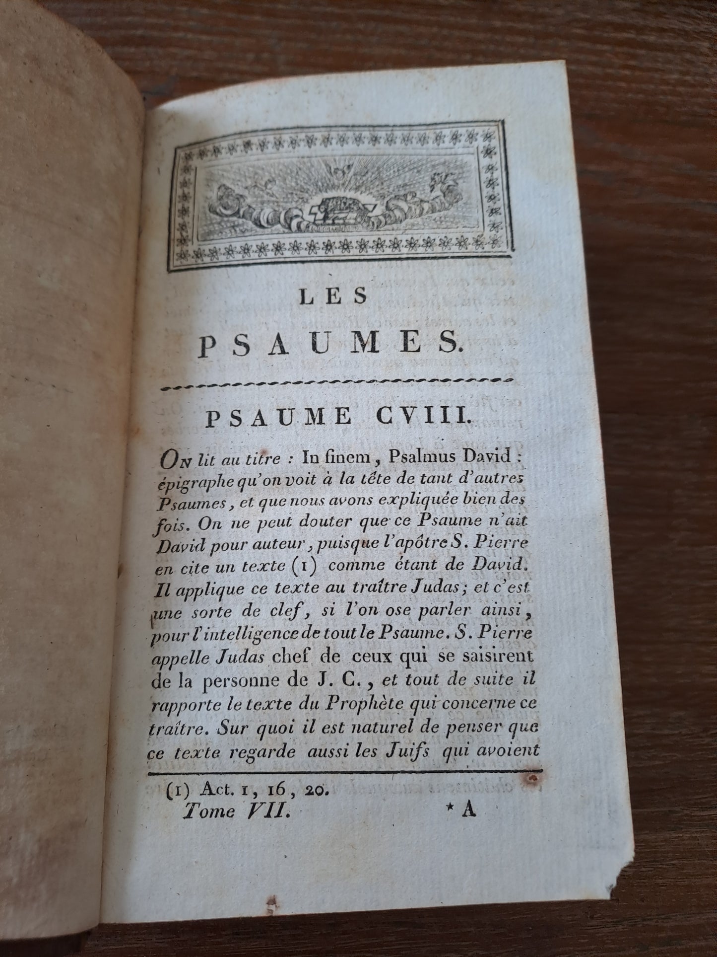 Les psaumes traduits par Berthier. T7. 1807. Ancien livre vintage catholique.