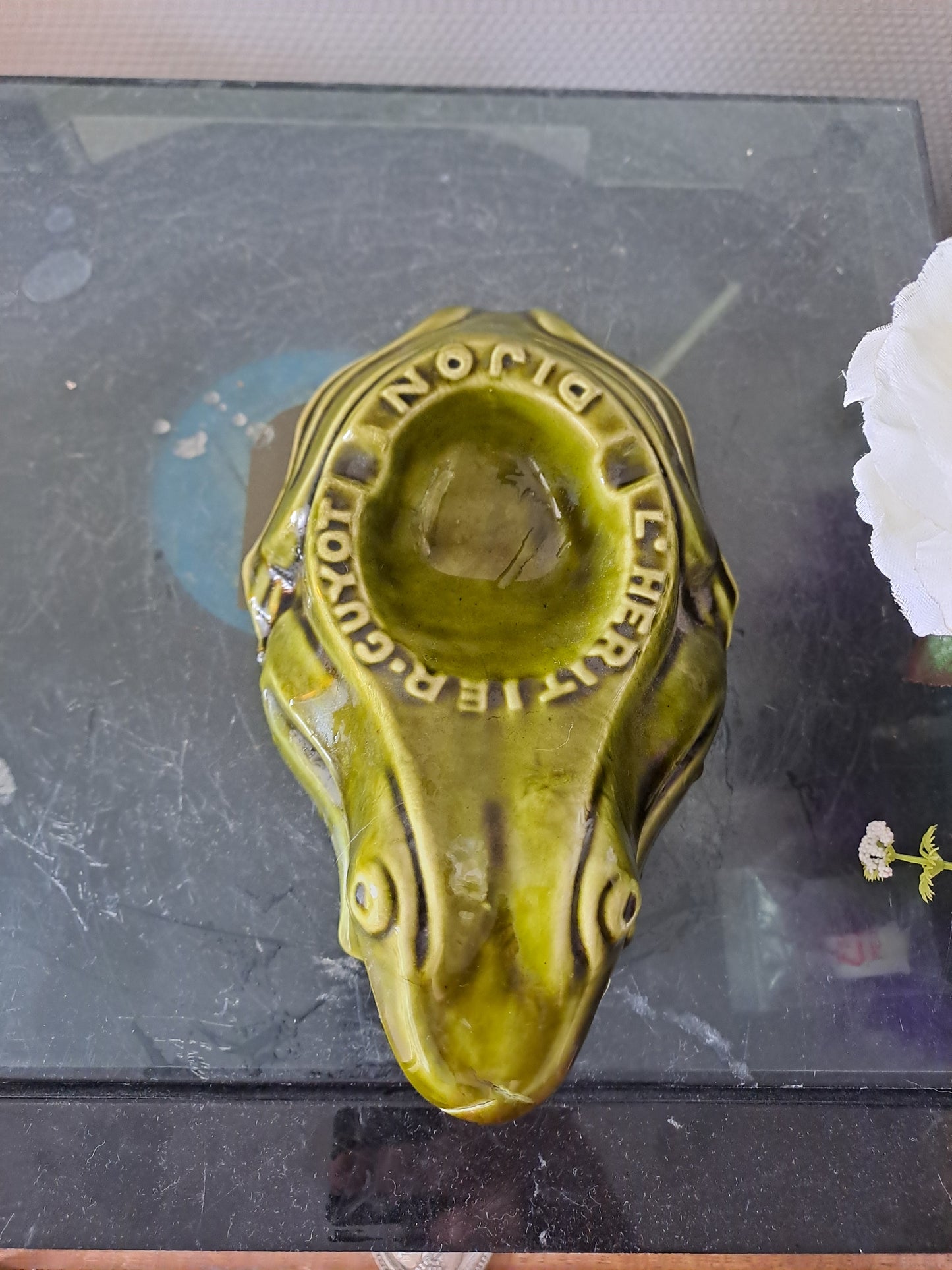 Cendrier grenouille l'héritier guyot. 19 cm.