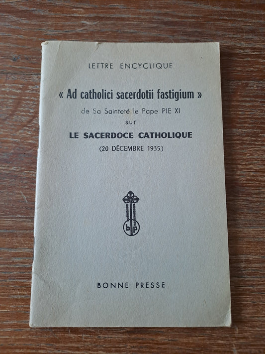 Encyclique "le sacerdoce catholique ". 1935. Pie XI. Ancien livre vintage catholique.