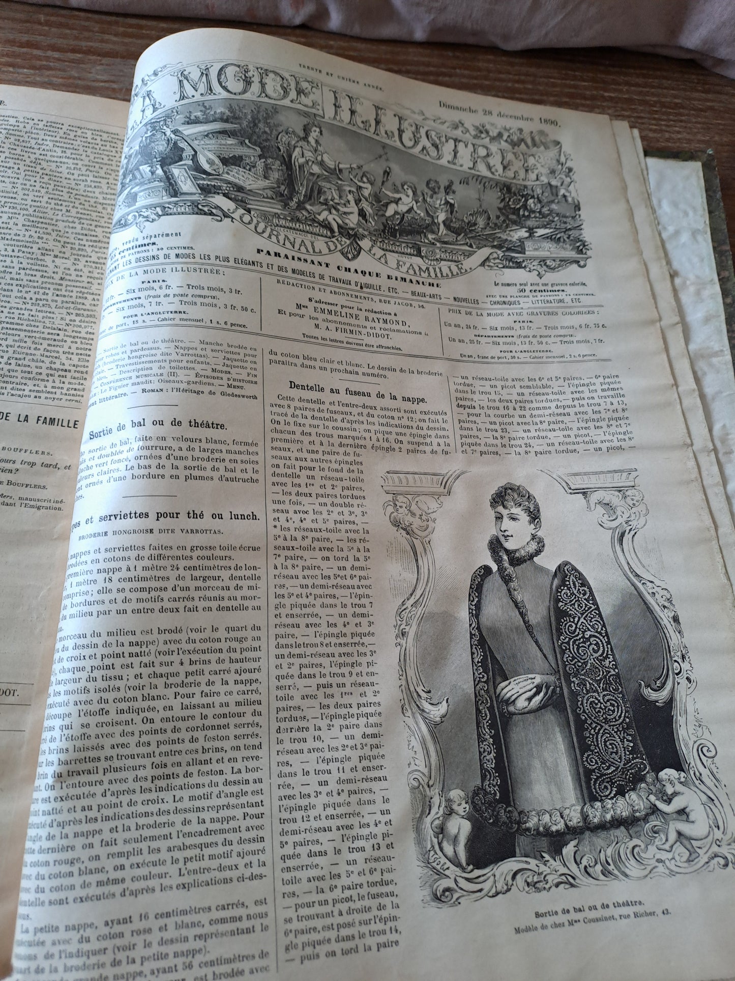 Revues " La mode illustré " journal de la famille. Pour l'année 1890. 31eme année. Ancien livre vintage.