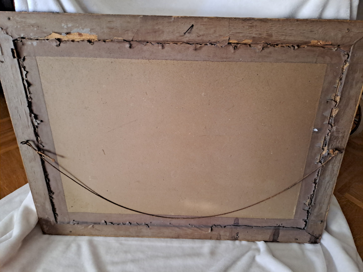 L'angélus. Chromolithographie d'après Millet. 82 cm X 60.5 cm.