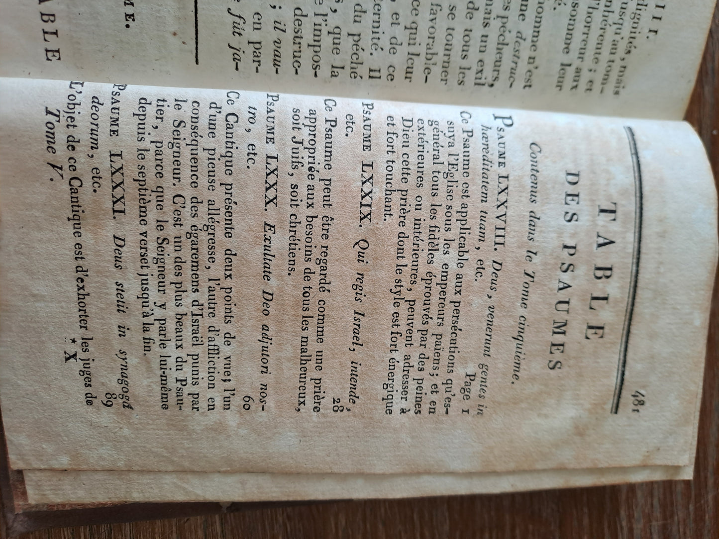 Les psaumes traduits par Berthier. T5. 1807. Ancien livre vintage catholique.