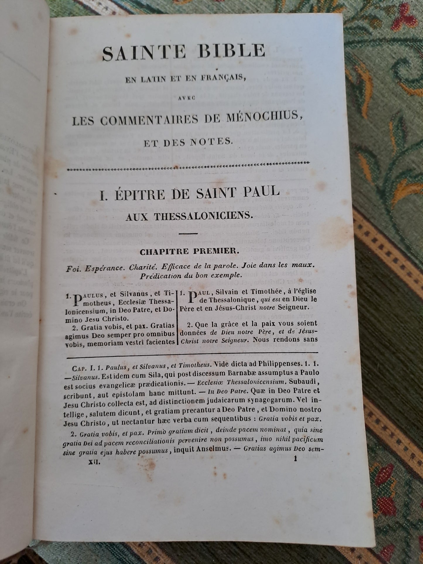 Bible. T12. 1835. R. P De Carrières Commentaires De Menochius.