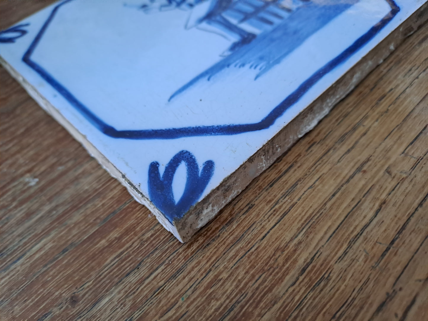 Carreau Delft Antique. Holland. 13 Cm X 13 Cm. 6. Ancien decoration vintage.