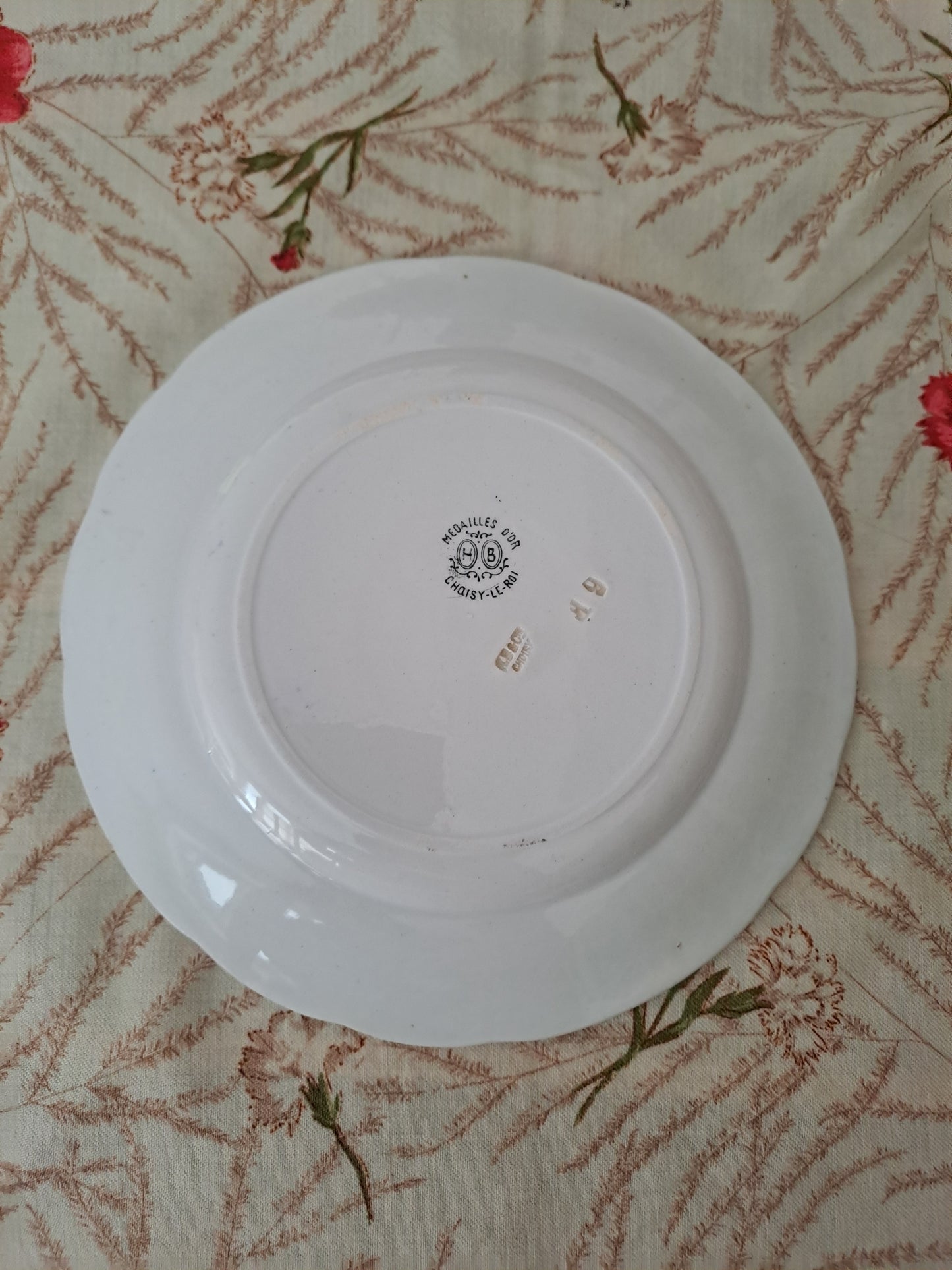 Assiette décorative Parlante. N°5. Les petits bonheurs de la vie. Faïence. H. B. Choisy Le Roi.