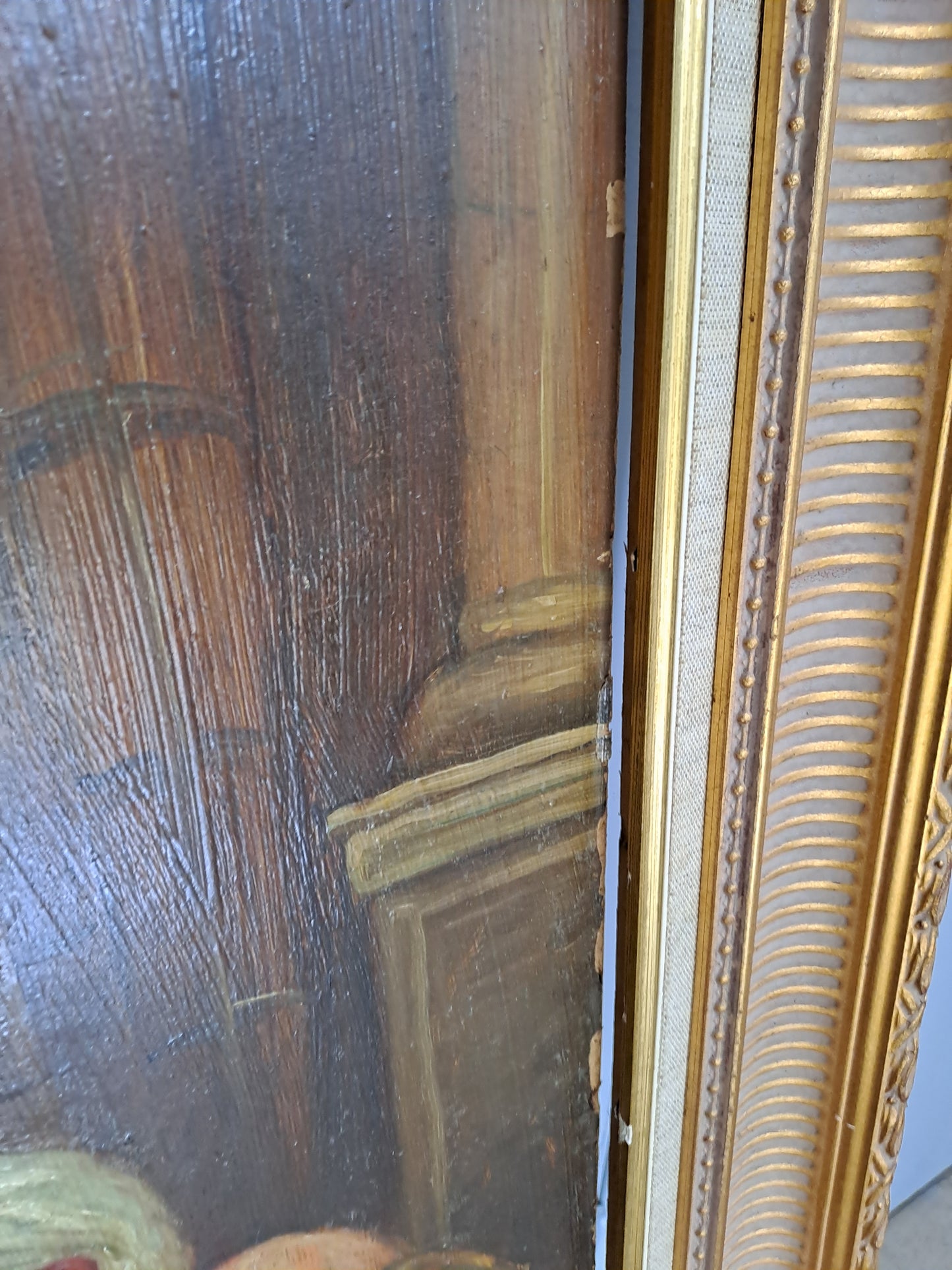 Tableau Saint-Martin et le mendiant d'après Van Dick. Signé. 125cm X 107 cm. Ancien vintage catholique sacré-coeur.