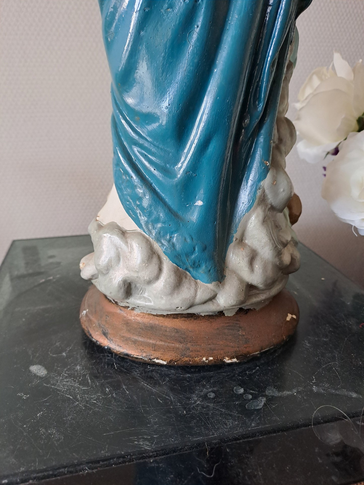 Statue représentant Notre-Dame des Victoires. 46 cm de haut. N°2. Ancien Vintage catholique. 