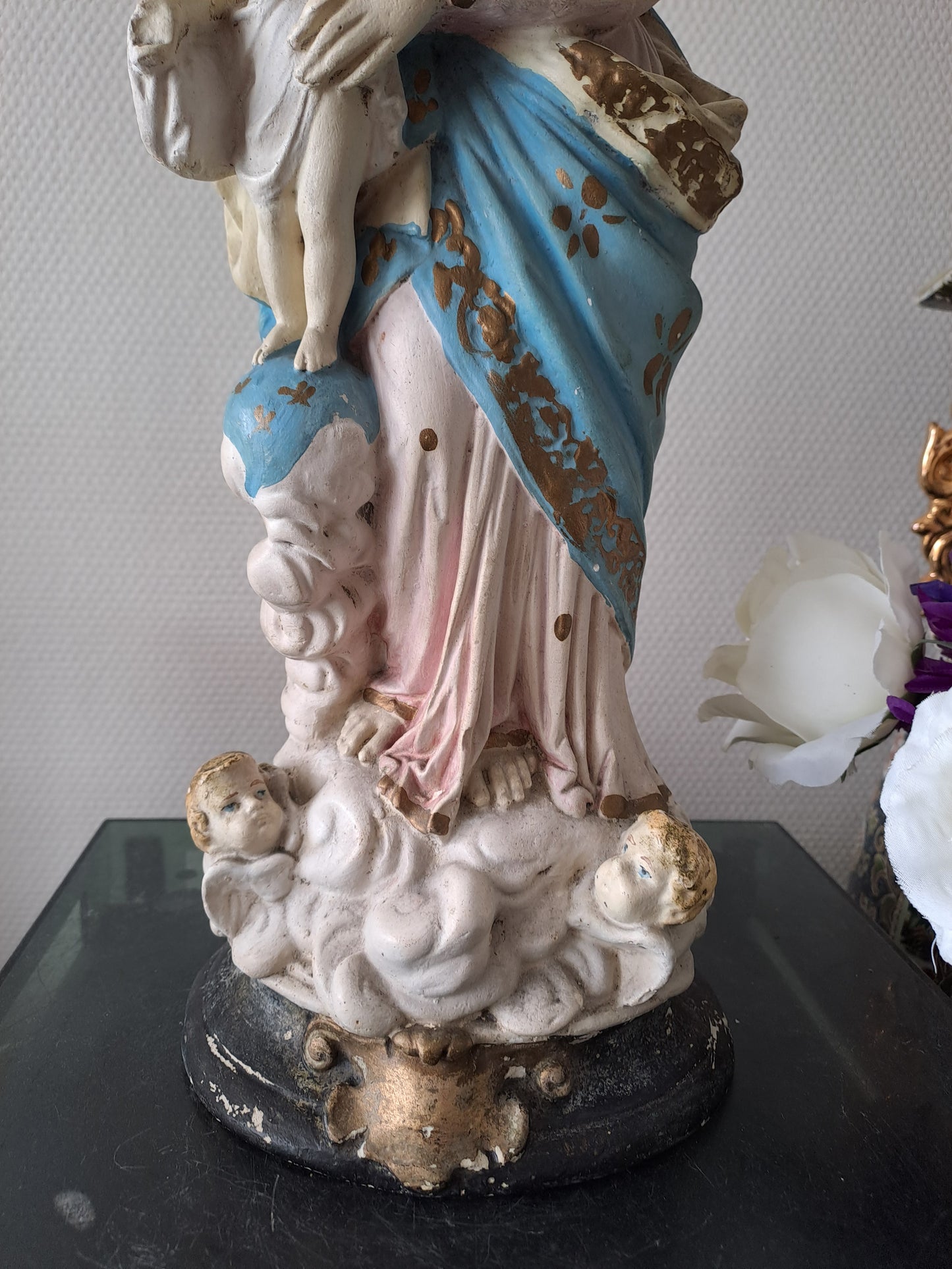 Statue Sainte Vierge Marie Notre-Dame des Victoires. Dites " Vierge au sourire " par Sainte Thérèse De L'enfant Jesus.