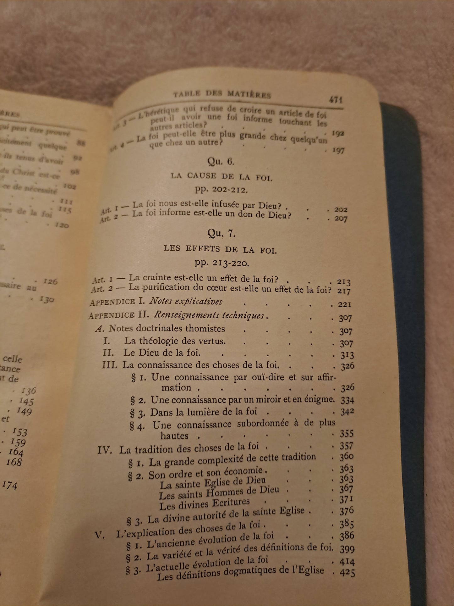 Somme theologique. La foi. Tome 1. 2a-2a, questions 1-7. Saint Thomas D'Aquin. Ancien livre vintage catholique.
