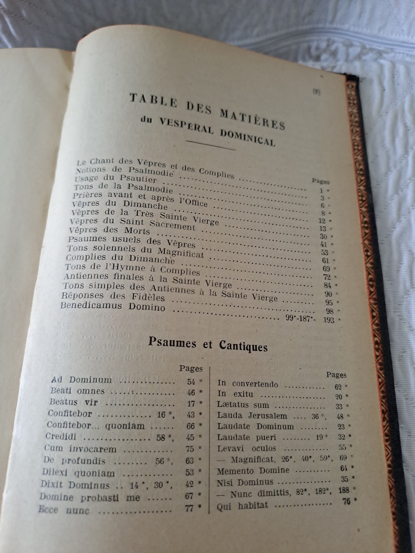 Vespéral Dominical en Notation Gregorienne Et Clef De Sol. 1926.