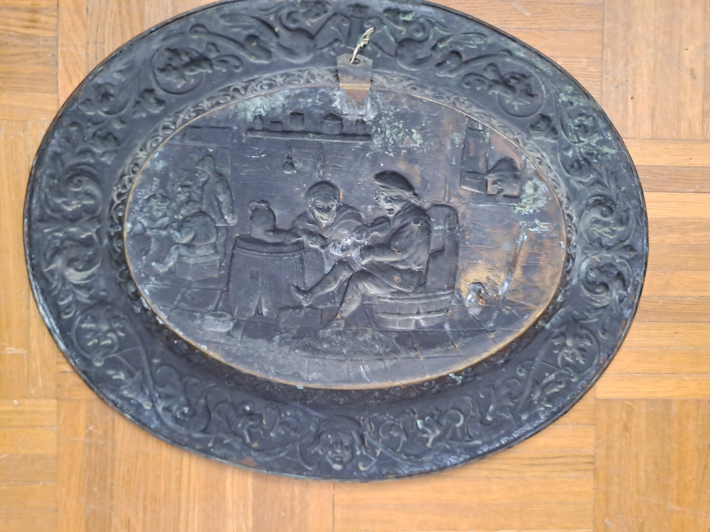 Plateau Murale Dans Le Goût de Teniers. Joueur de violon.