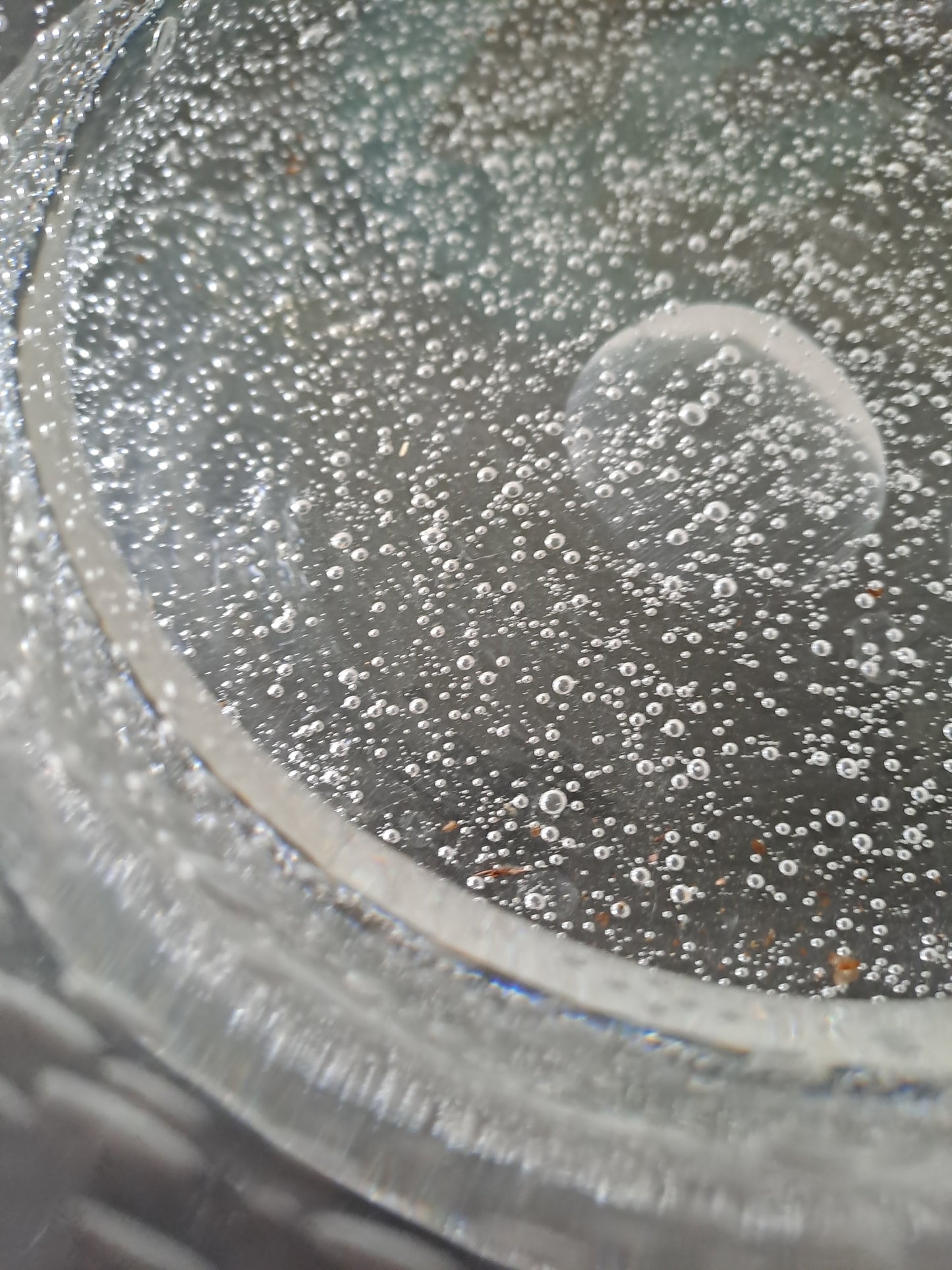 Cendrier et son Mortier en verre soufflé bullé. Biot.