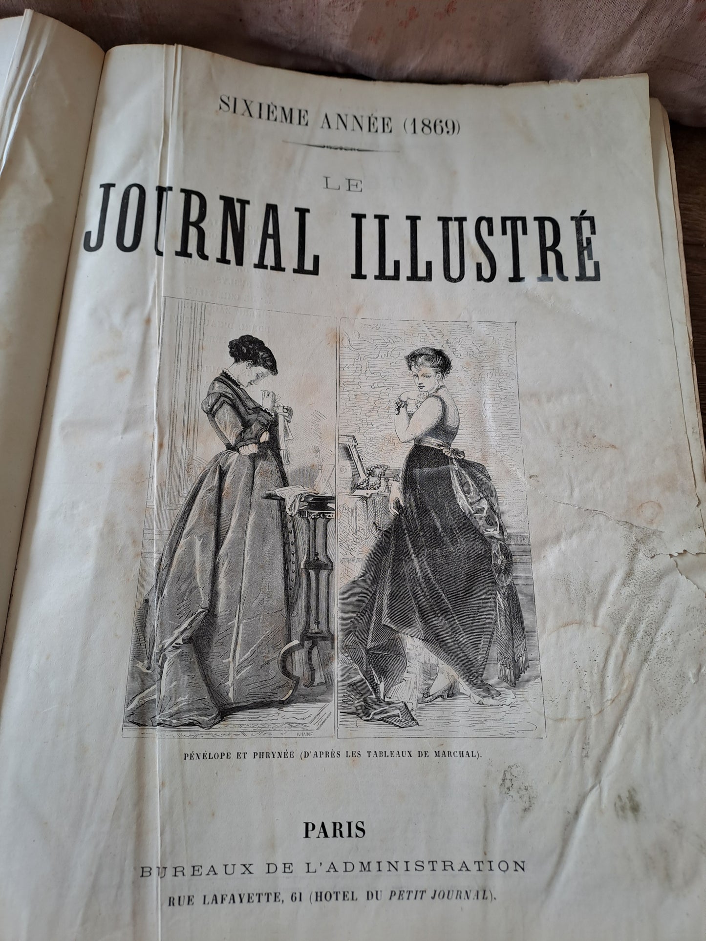 Revues " Le Journal illustré " pour l'année 1869. Ancien livre vintage.