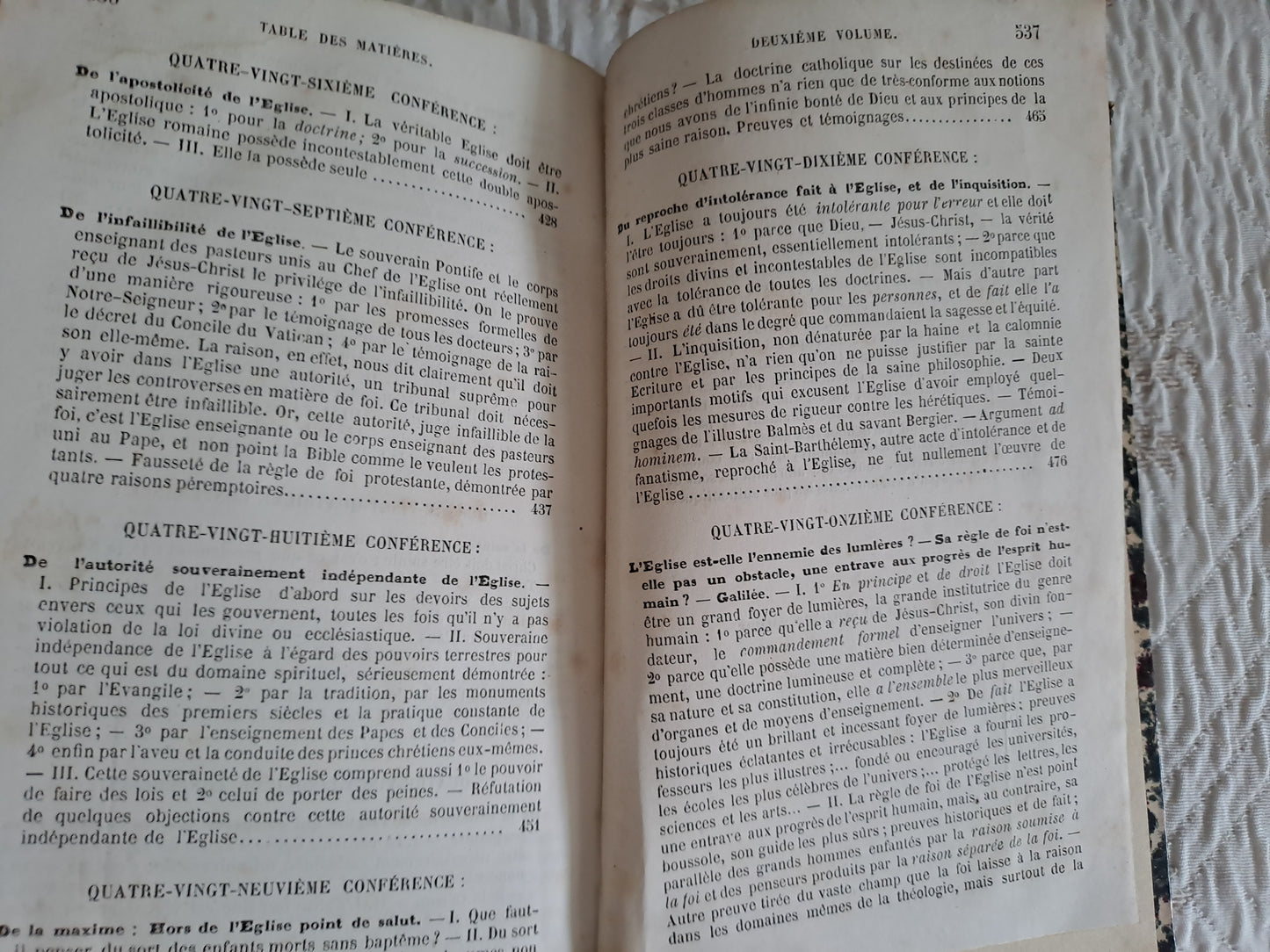 Cours et conférences sur la religion et les dogmes. Abbé Rua. T2. 1881. Ancien livre vintage catholique.