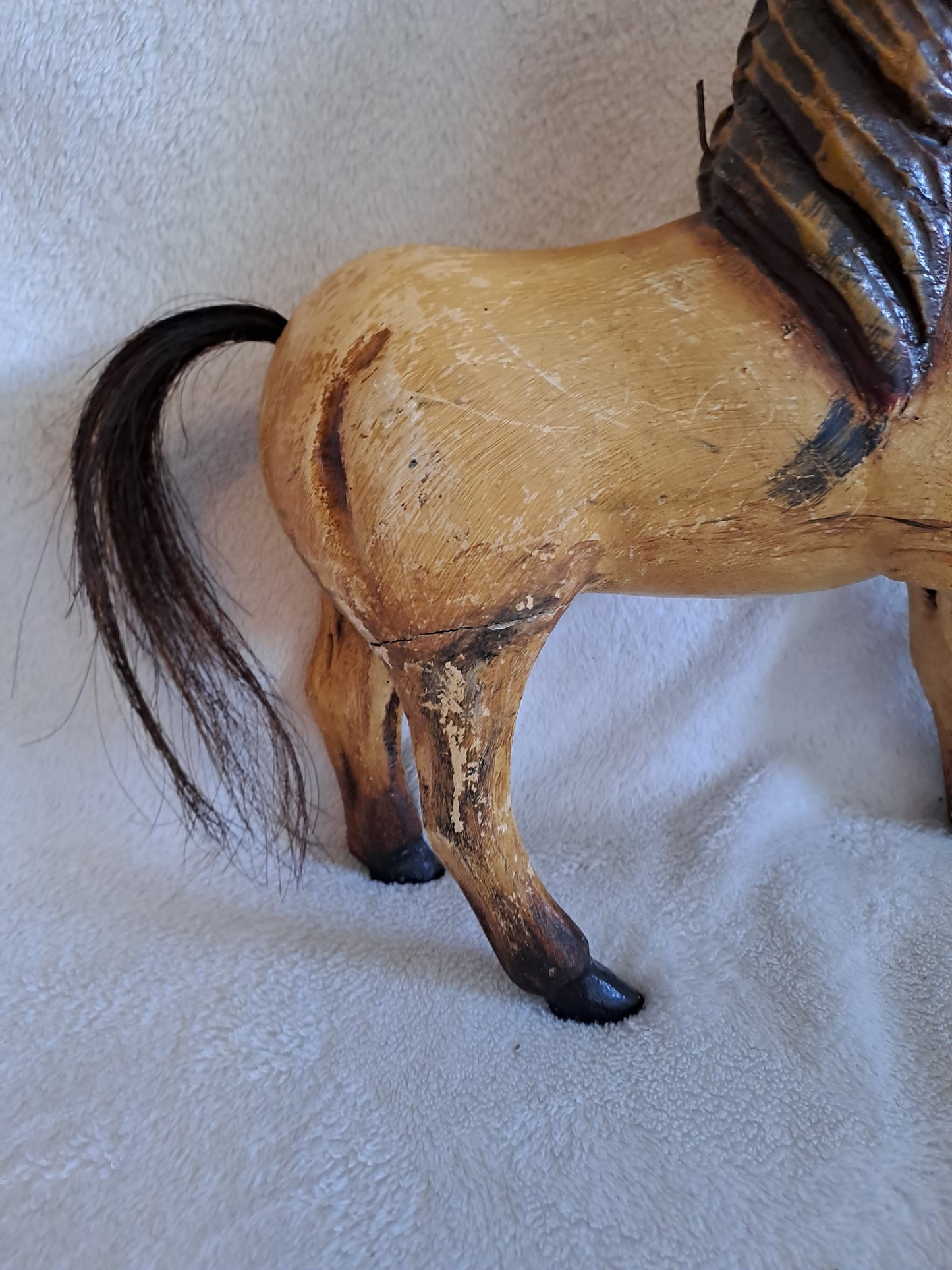 Caleche de course avec son cheval Jouet ancien vintage