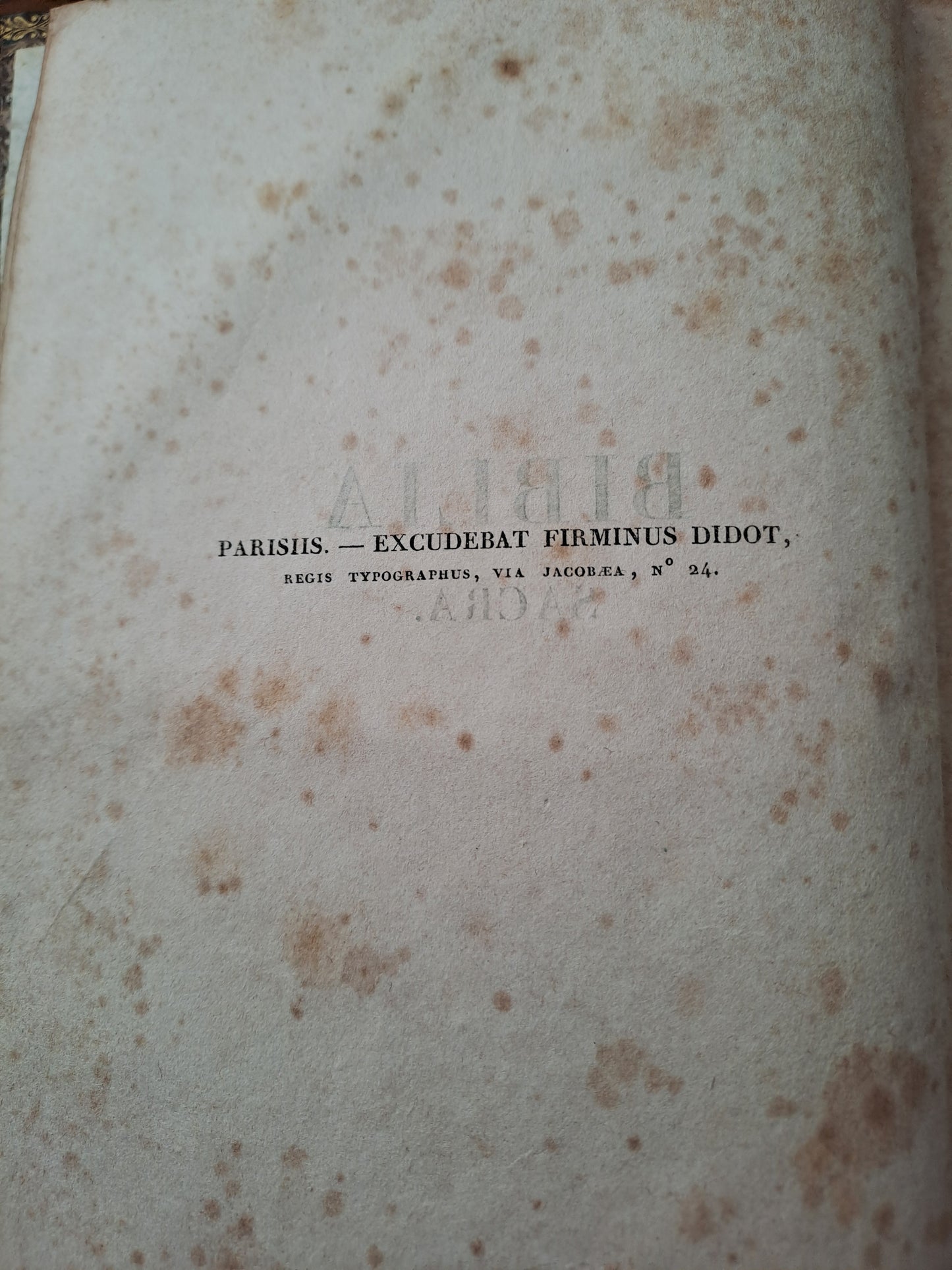 Biblia sacra Vulgate editionis Sixti V pontificus maximi Jessu recognita Clementis VIII Auctoritate edita. 1827.