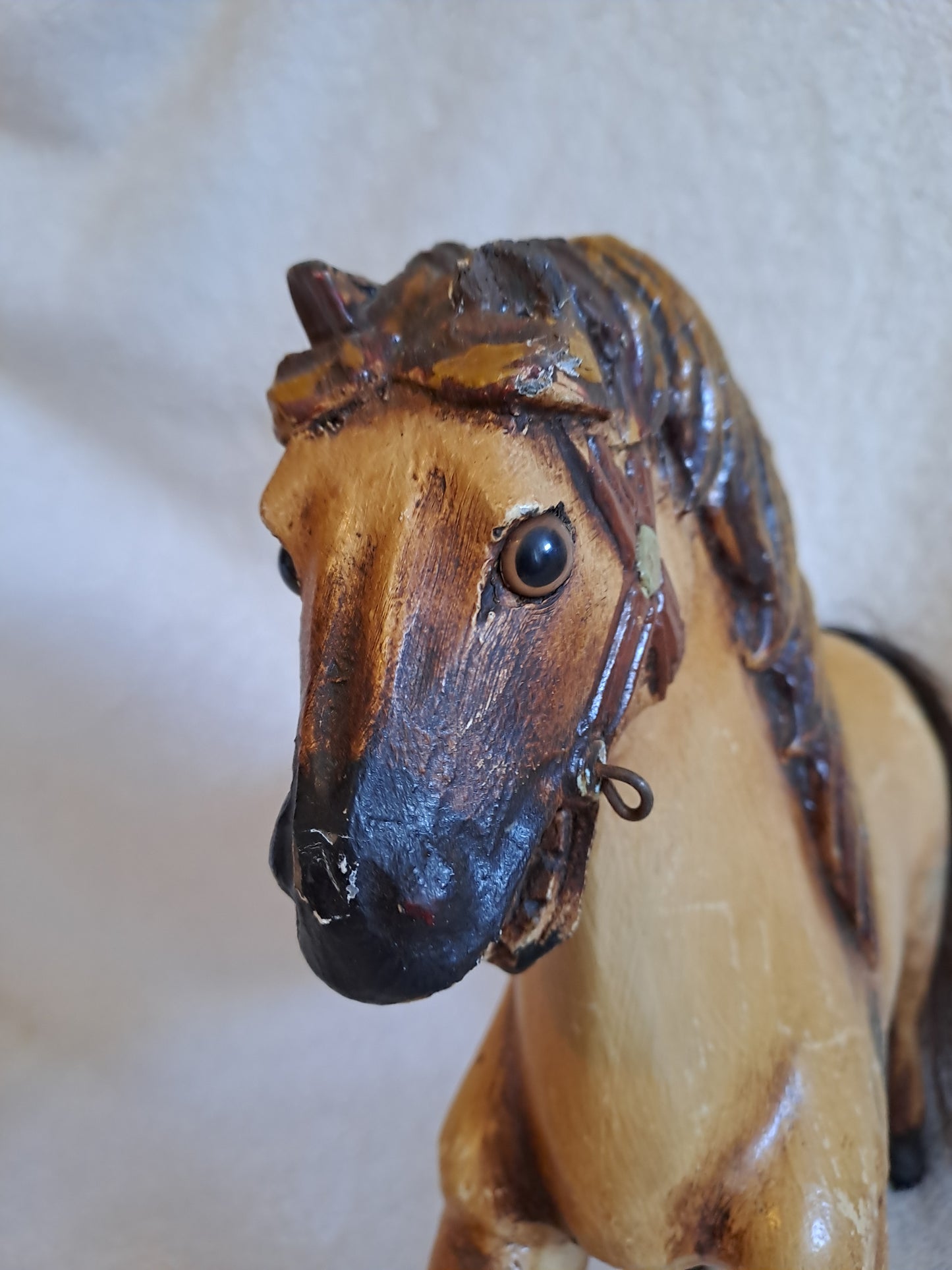 Caleche de course avec son cheval Jouet ancien vintage