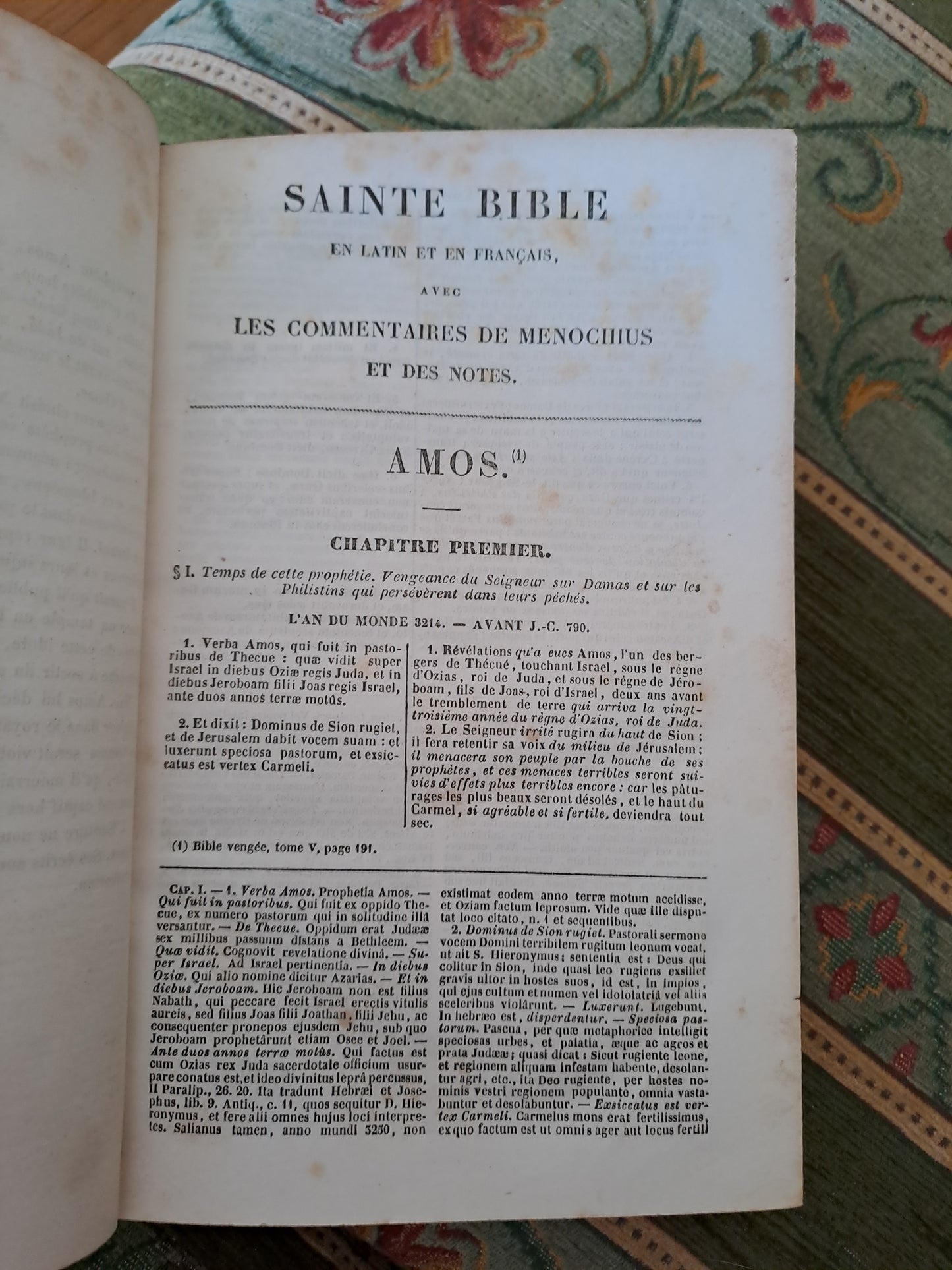 Sainte Bible T5. R. P. De Carrières commentaires de Menochius.1854.