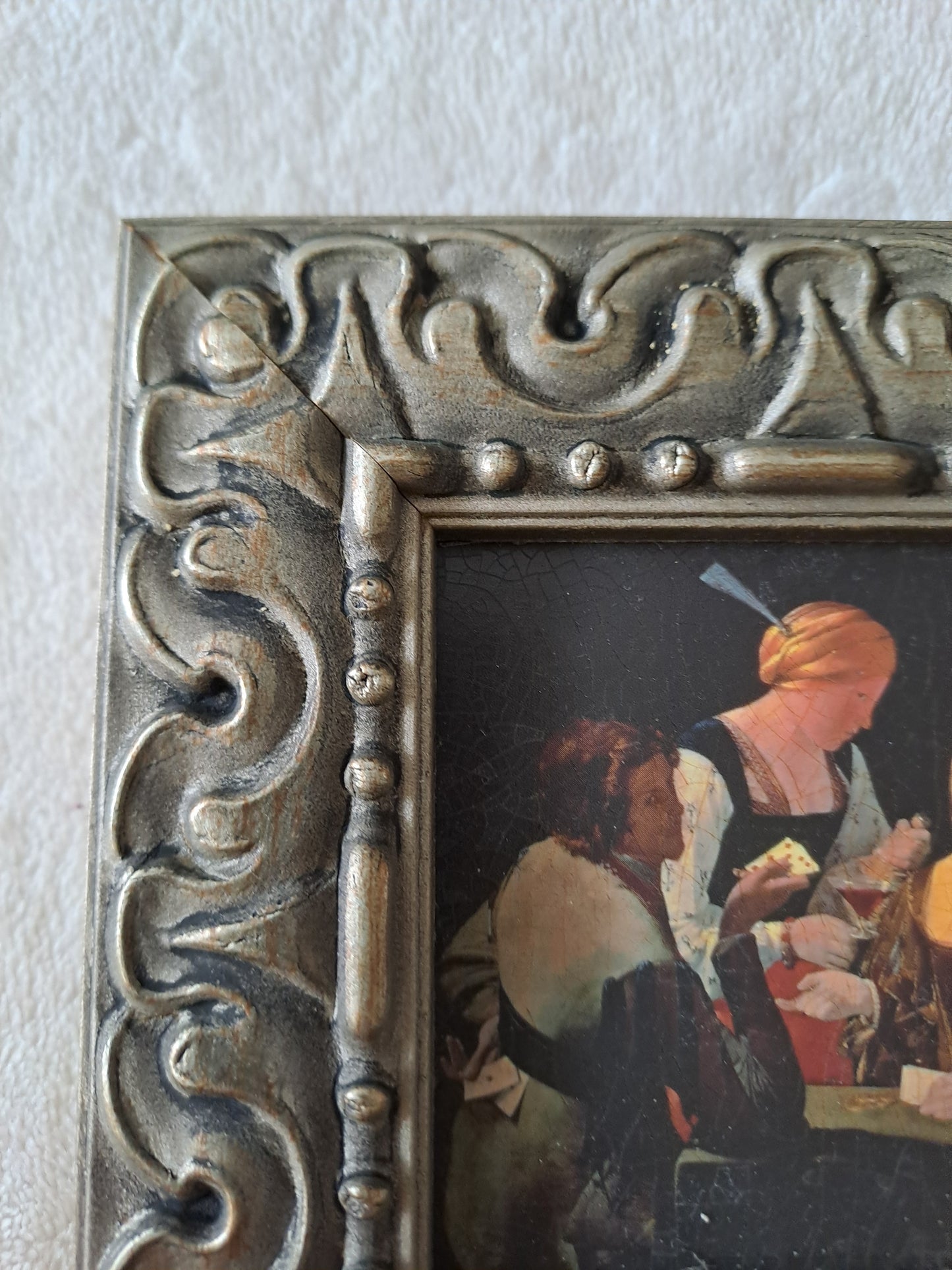 Cadre / tableau. Le tricheur. De La Tour : 1593 - 1652. Louvres, Paris.