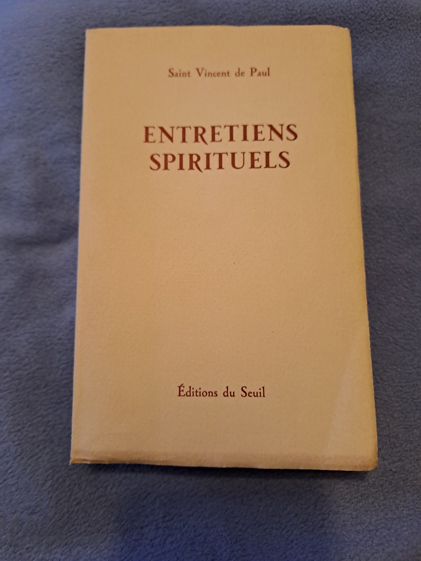 Saint Vincent de Paul. Entretient spirituels aux missionnaires. Ancien livre vintage catholique.