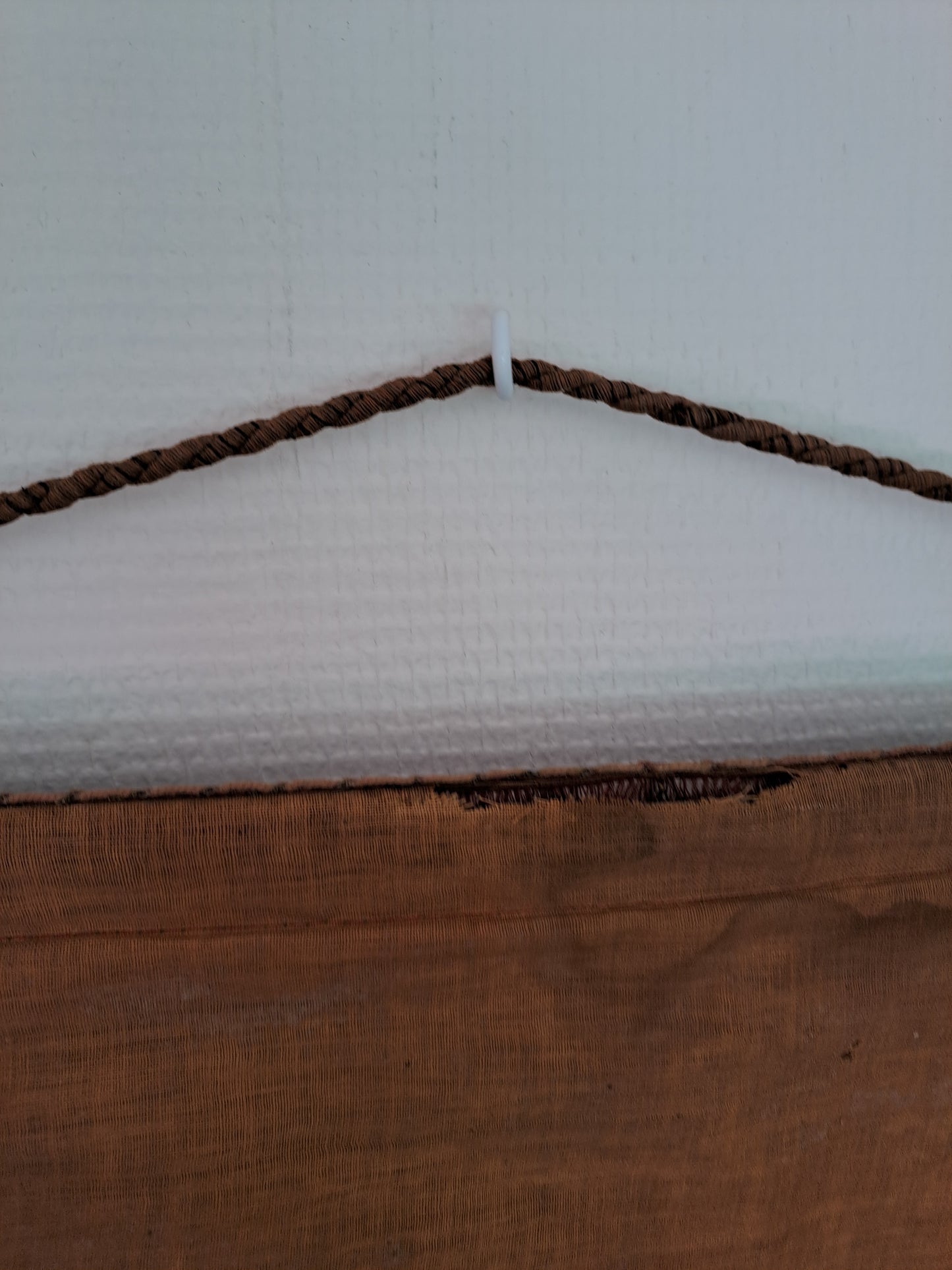 Bannière de processions. Vierge à la chaise d'après Raphaël. Ancien decoration vintage catholique.