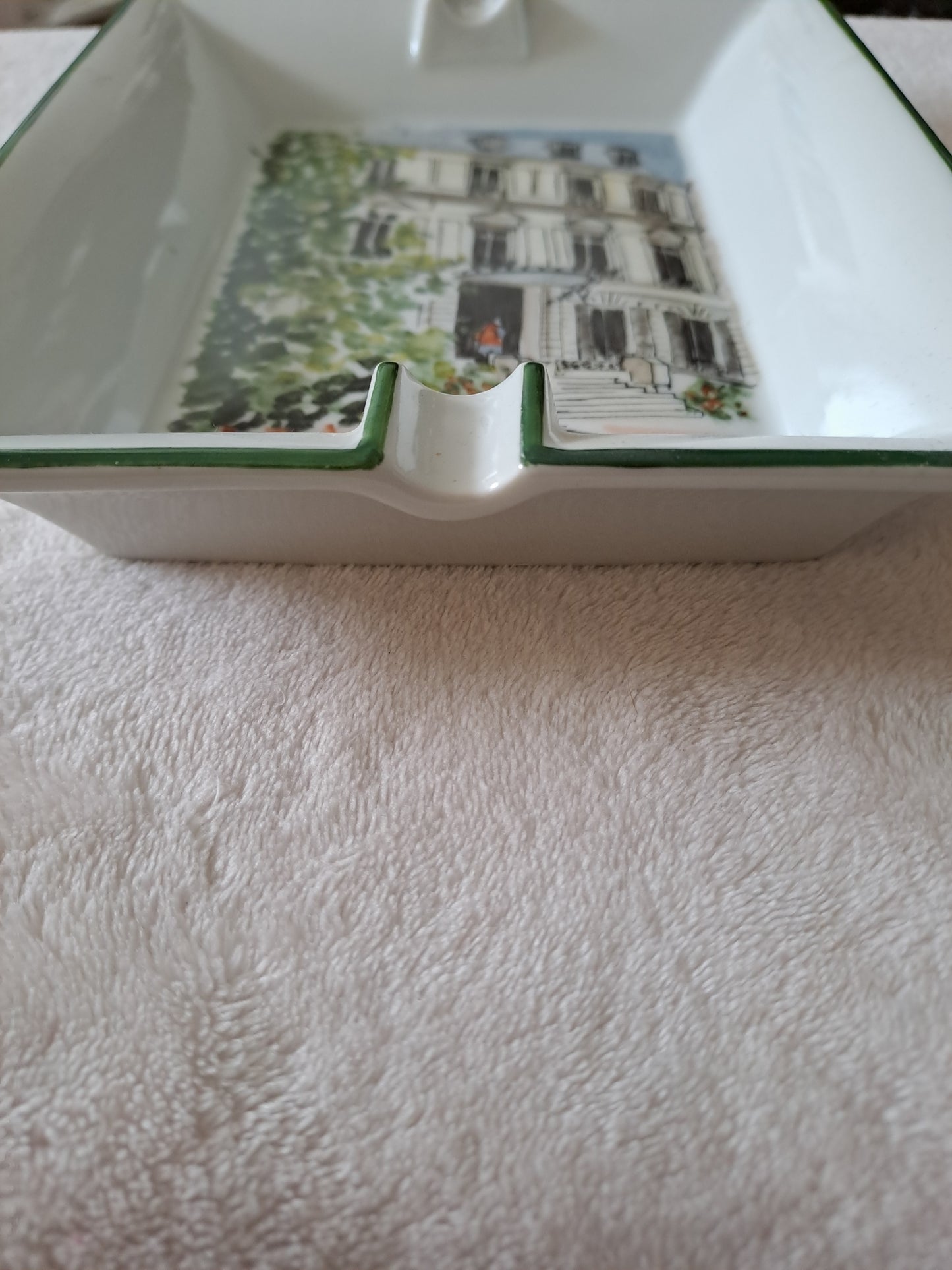 Cendrier à cigares. Porcelaine Limoges France. Peint À La Main. Ancien decoratrice vintage catholique.