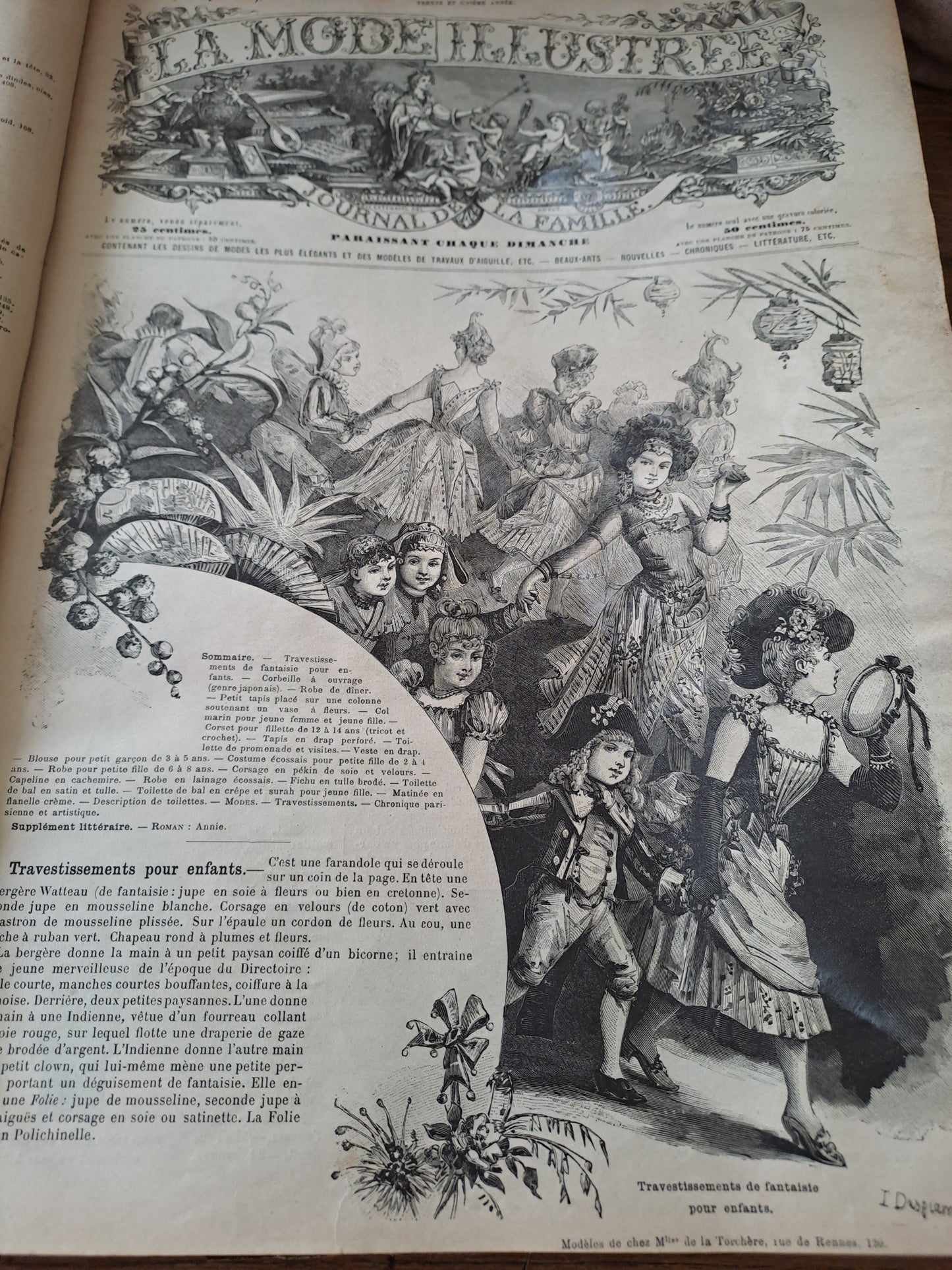 Revues " La mode illustré " journal de la famille. Pour l'année 1890. 31eme année. Ancien livre vintage.
