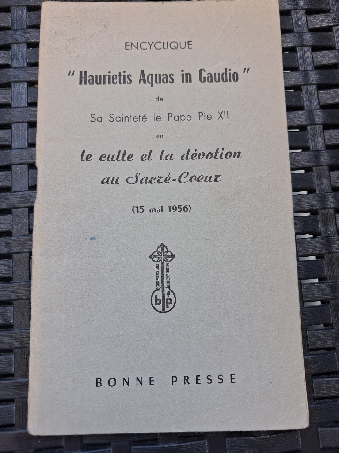 Encyclique haurietis aqua in Gaudio Ancien livre vintage pape catholique