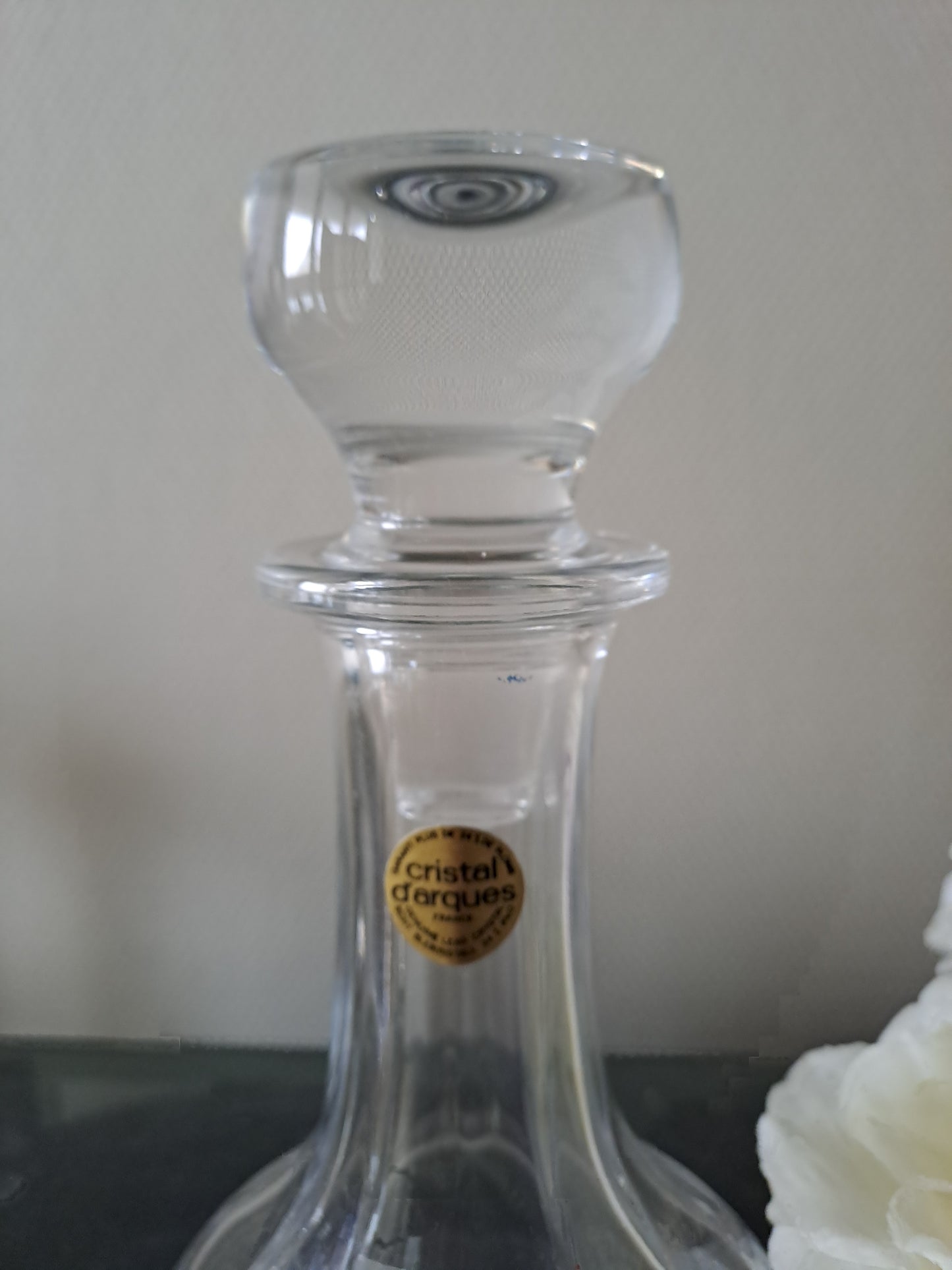 Pichet décanteur en cristal d'Arques modèle Dampierre. Emballage d'origine.