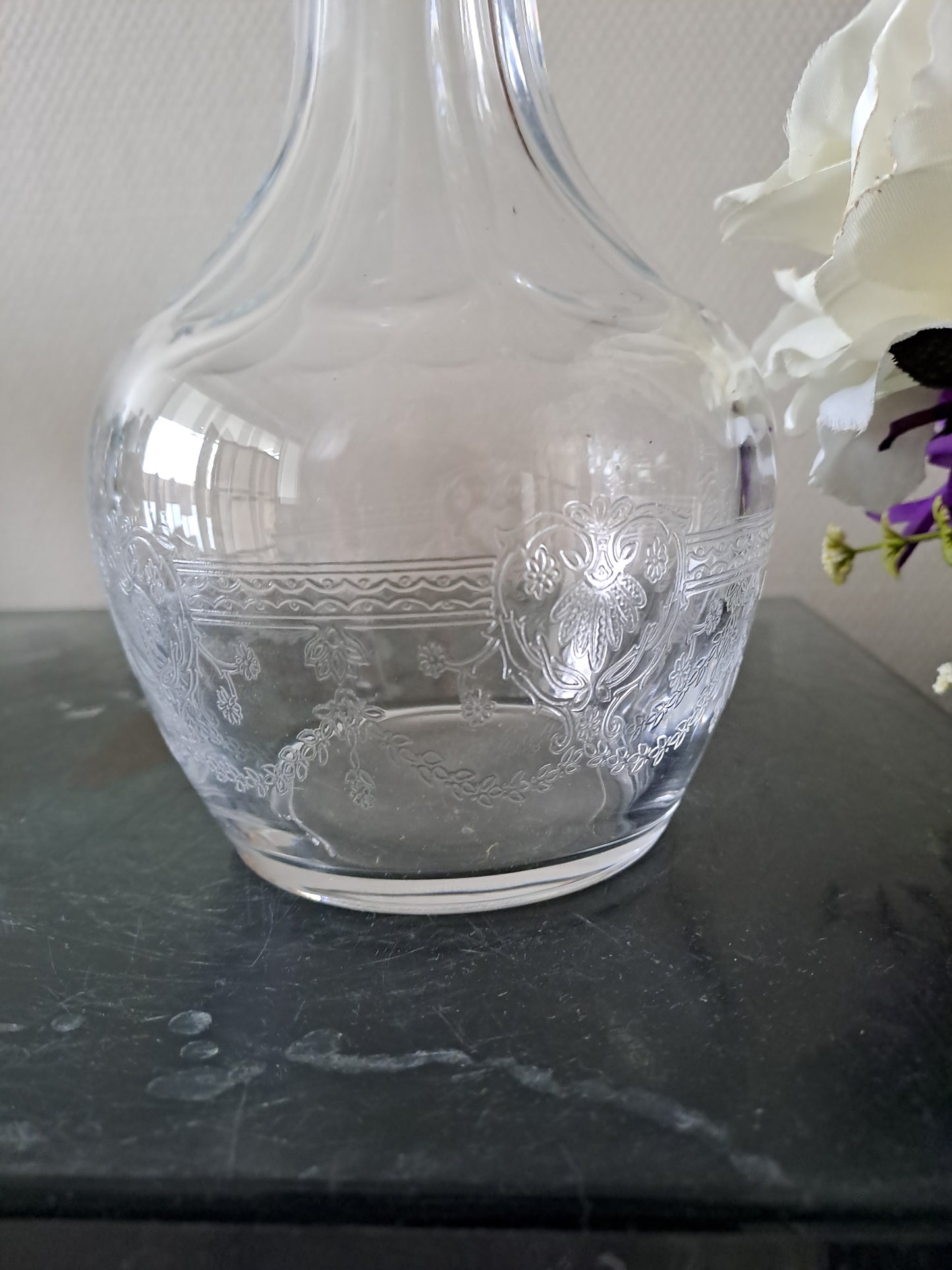 Pichet décanteur en cristal d'Arques modèle Dampierre. Emballage d'origine.