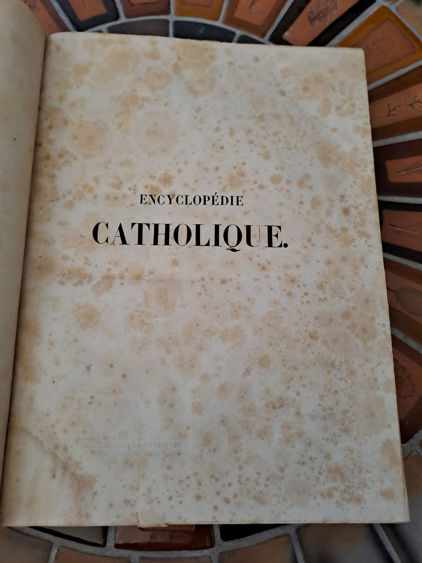 Encyclopedie Catholique.

Répertoire universel et raisonné des sciences, des sciences, des lettres, des arts et des métiers, formant une bibliothèque universelle.

Publiée sous la direction de :
De M. Abbé Glaire,
Professeur d'hébreu à la Sorbonne,
De M. Le Vte walsh,
Et d'un comité d'orthodontie.

1840.

Tome Second.

Alex. - Athan.

Ouvrage en bel état.
Jaunit, ne gênant en rien la lecture.
Les photos font offices de description.


Parent-desbarres, éditeur, Paris.
