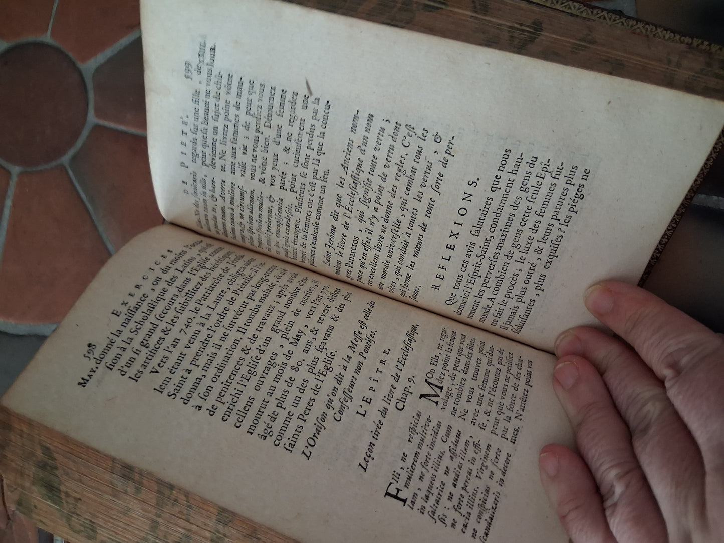 Année chretienne. Mai ( may) 1716. Exercices de piété pour tous les jours. Ancien livre vintage catholique.