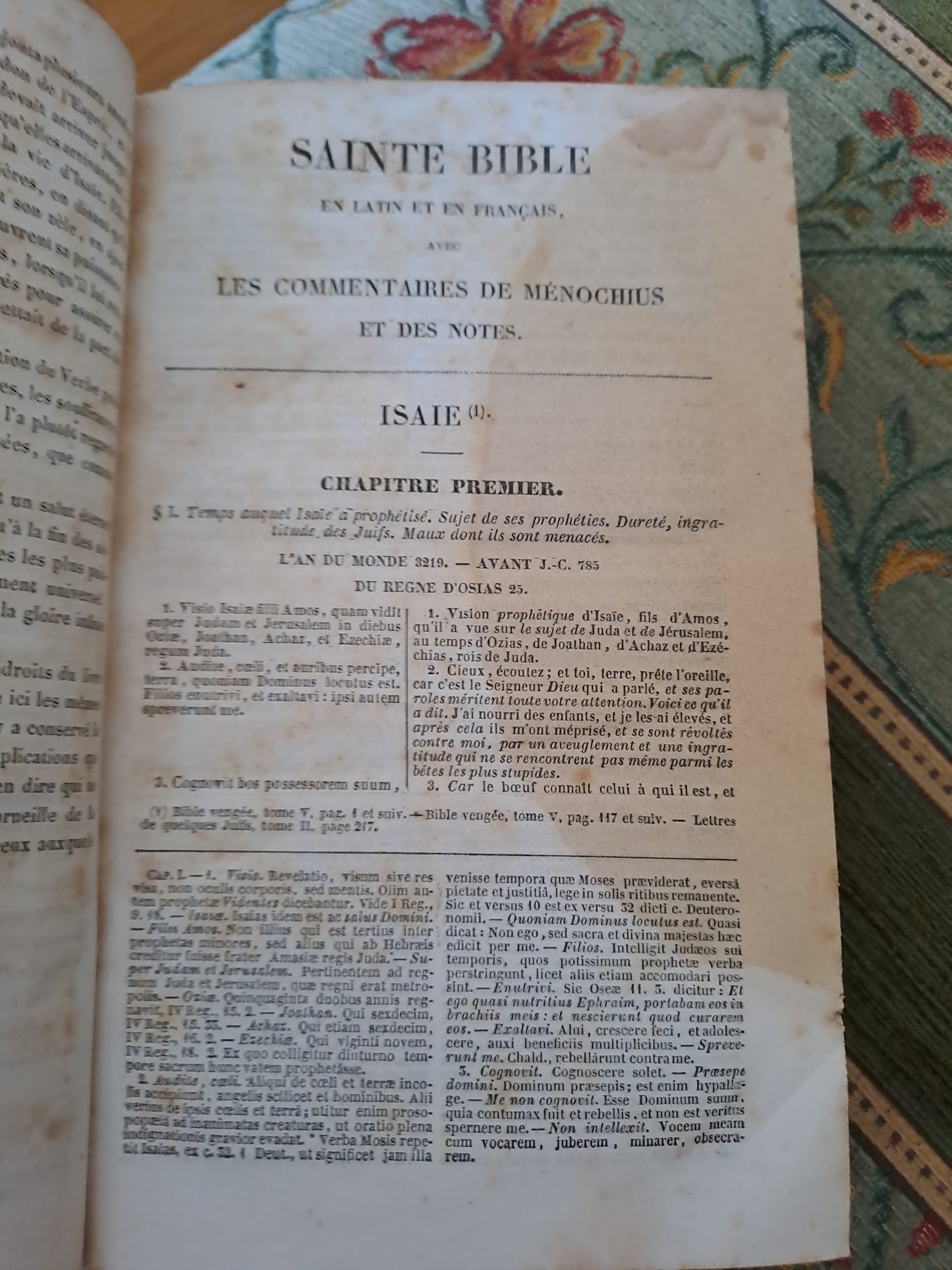 Sainte Bible T4. Par R. P De Carrières commentaires de Menochius. 1854.