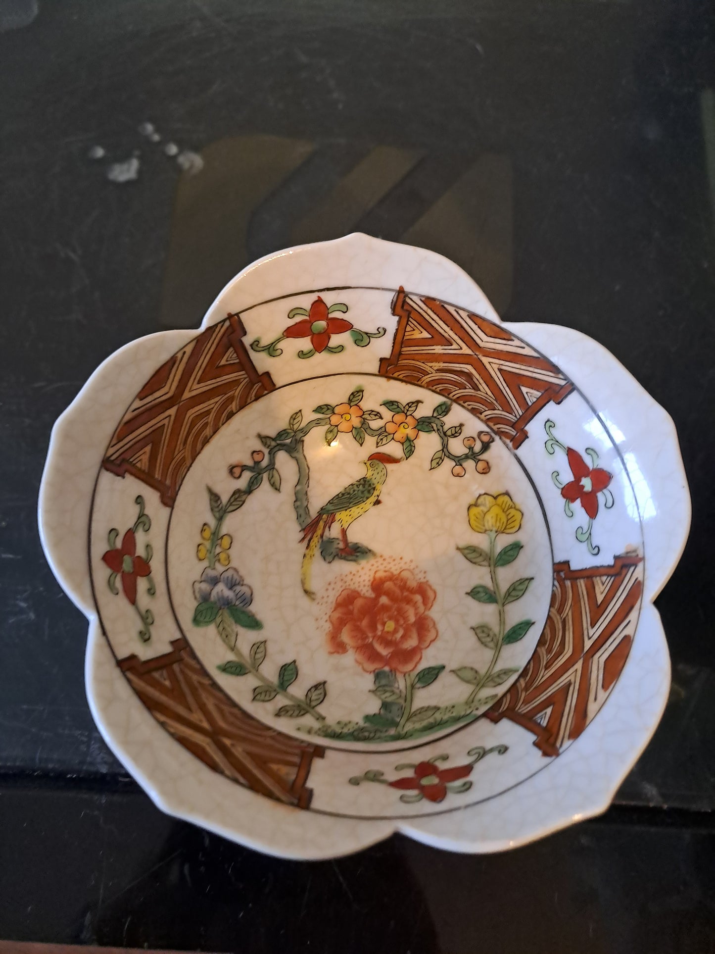 Bol Porcelaine. Chine. Oiseau Branché. Ancien vintage decoration asie asiatique.