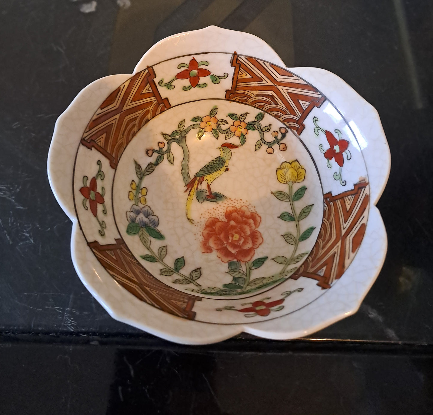 Bol Porcelaine. Chine. Oiseau Branché. Ancien vintage decoration asie asiatique.