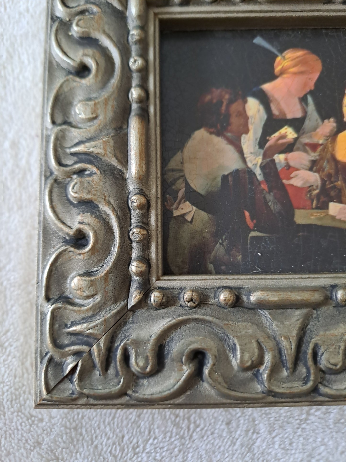 Cadre / tableau. Le tricheur. De La Tour : 1593 - 1652. Louvres, Paris.