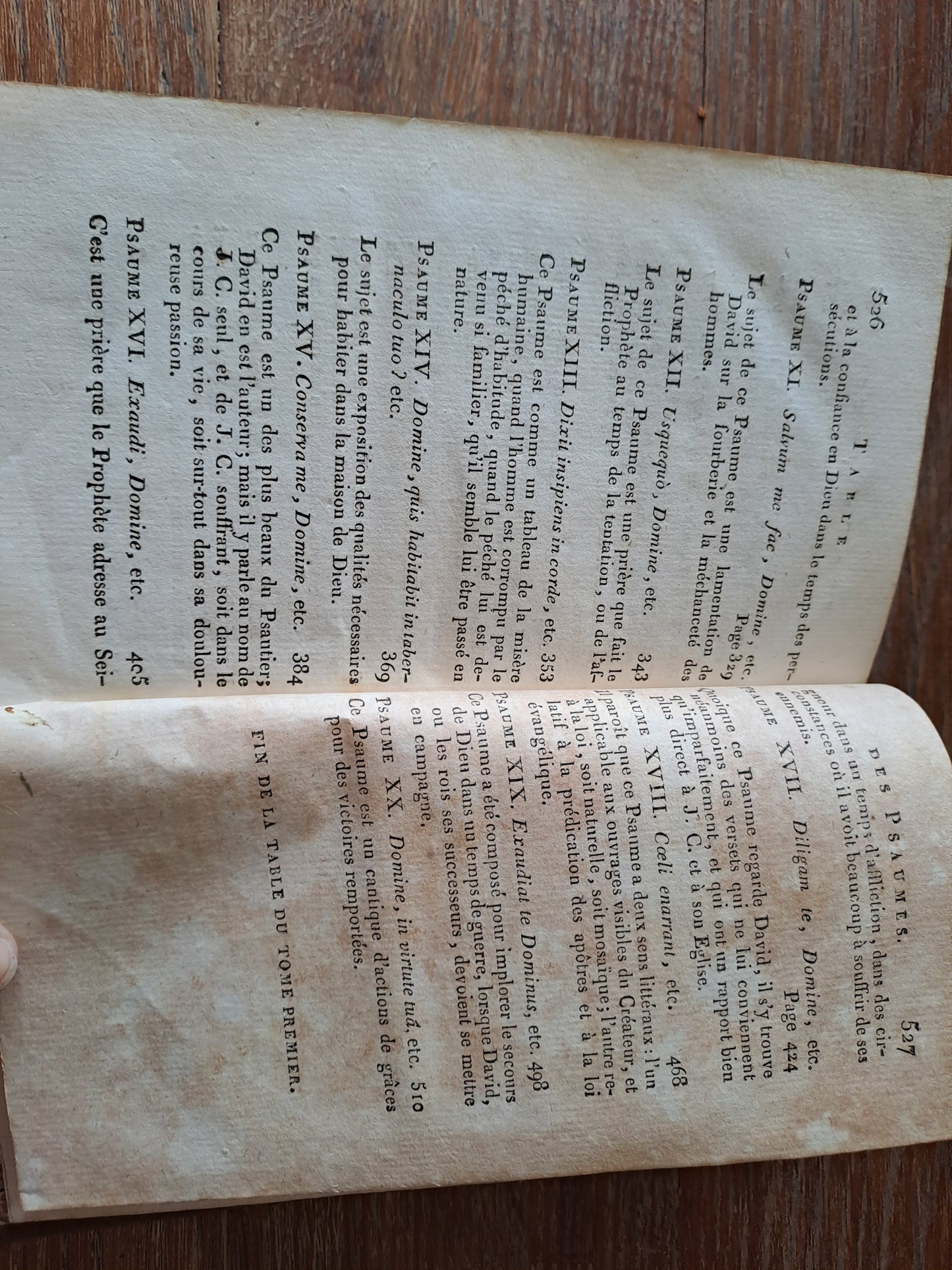 Les psaumes traduits en François, avec des notes et des réflexions, par le P. G. F. Berthier. T1. 1807. Ancien livre vintage catholique.