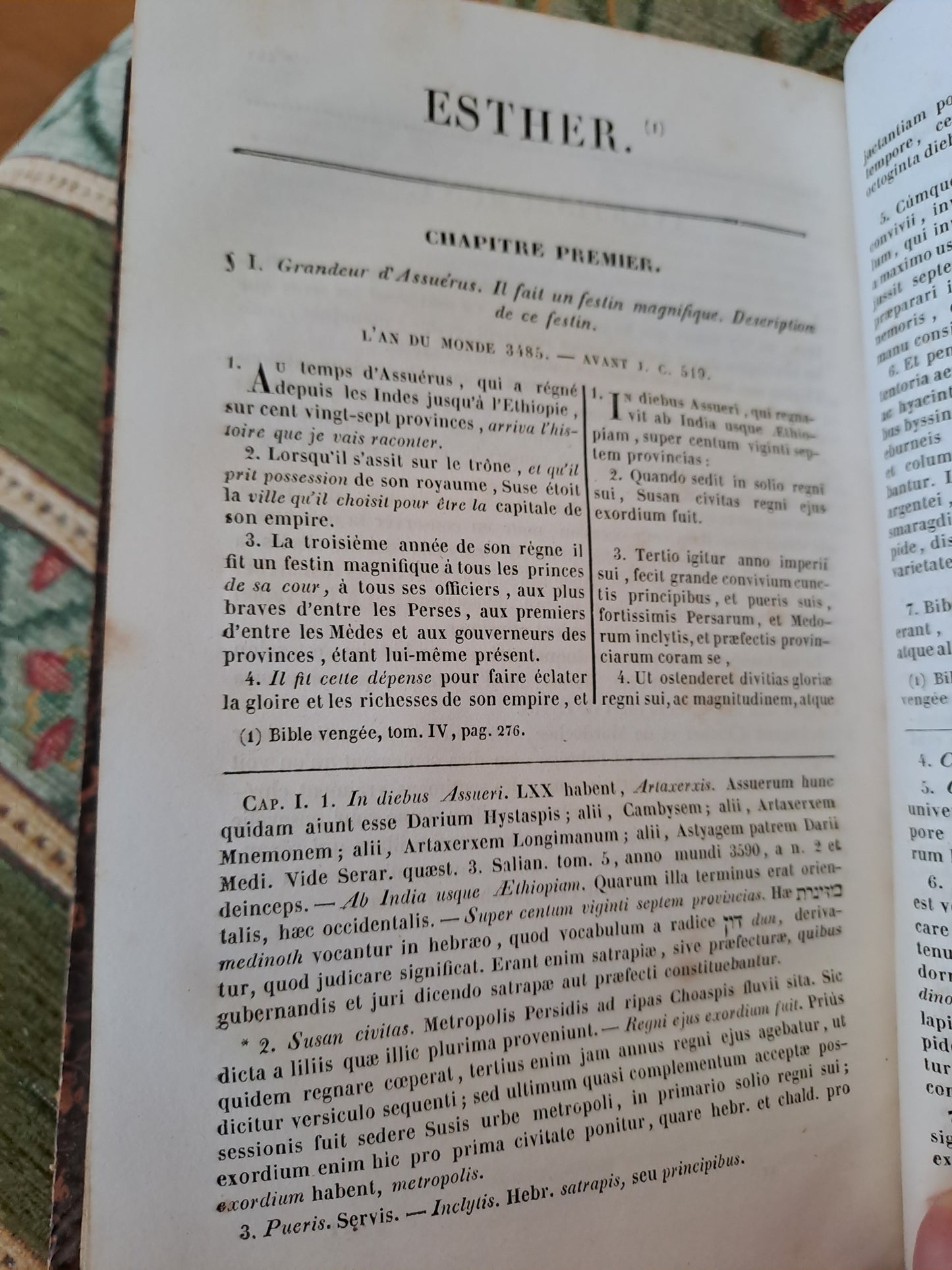 Bible. T4. 1835. R P De Carrières Commentaires De Menochius.