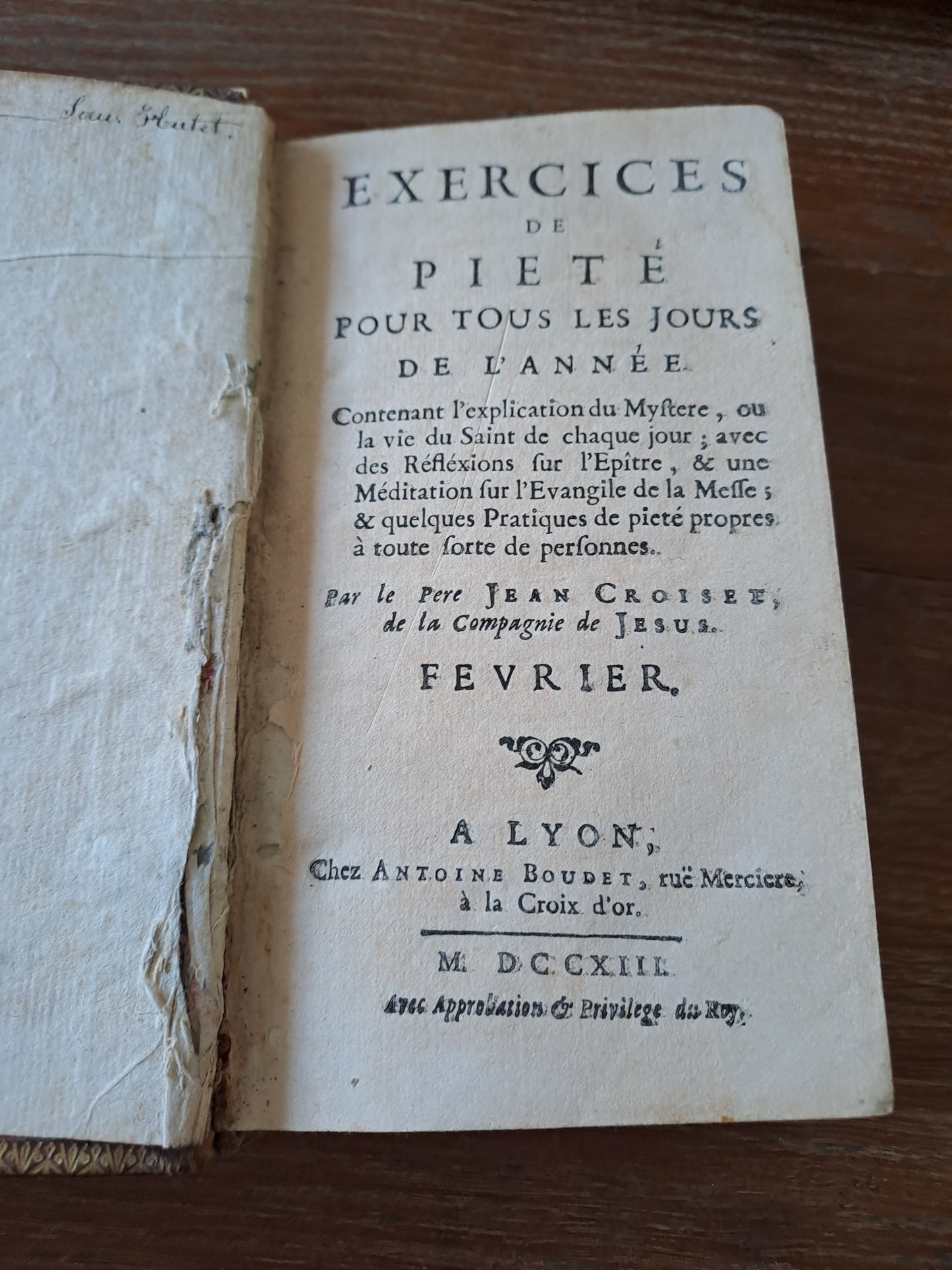 Année chretienne. Février. Exercices de piété pour tous les jours. 1713.