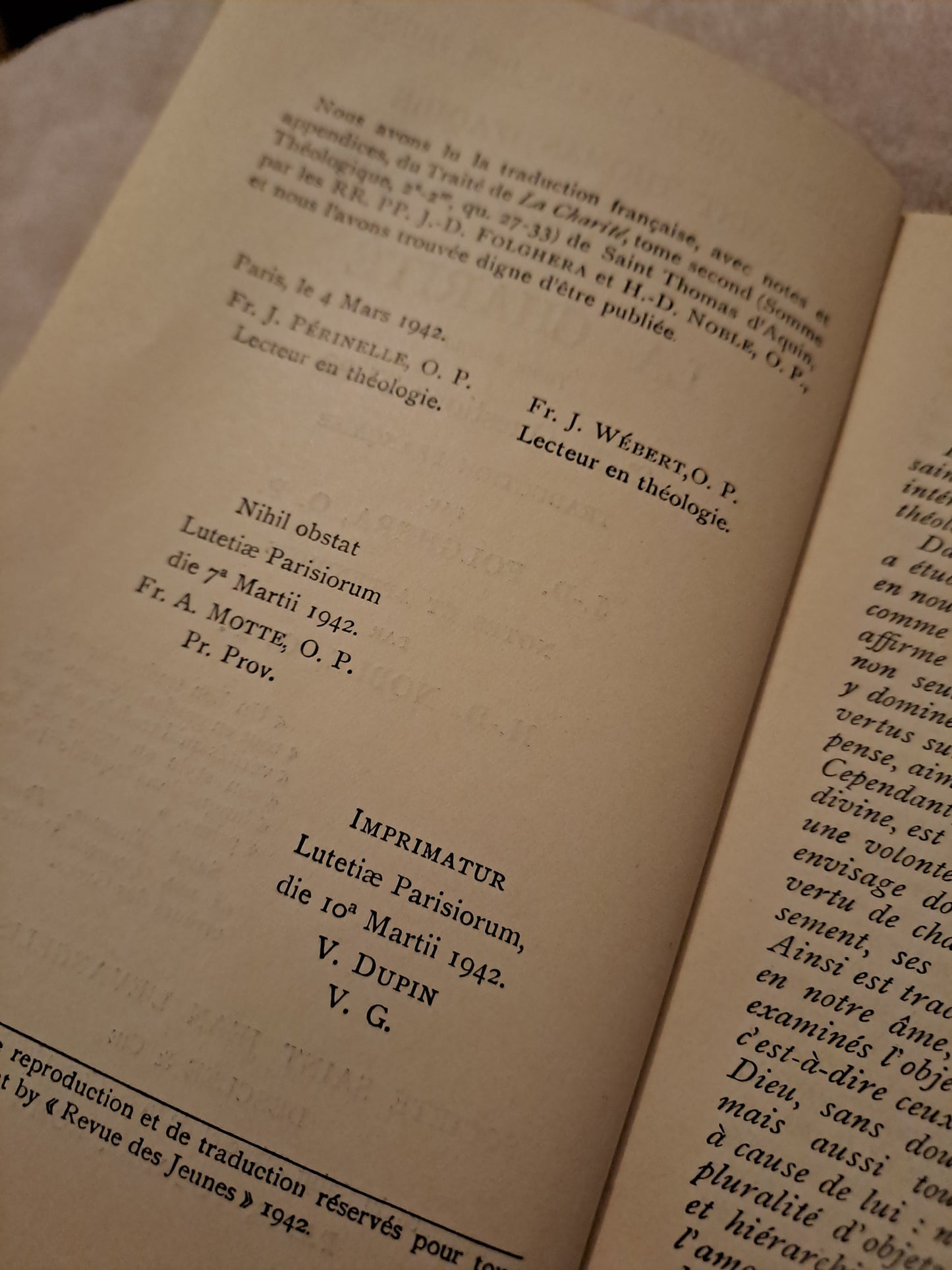 Somme theologique. La charité. Tome 2. 2a-2a, Questions 27-33. Saint Thomas D'Aquin. Ancien livre vintage catholique sacré-coeur.