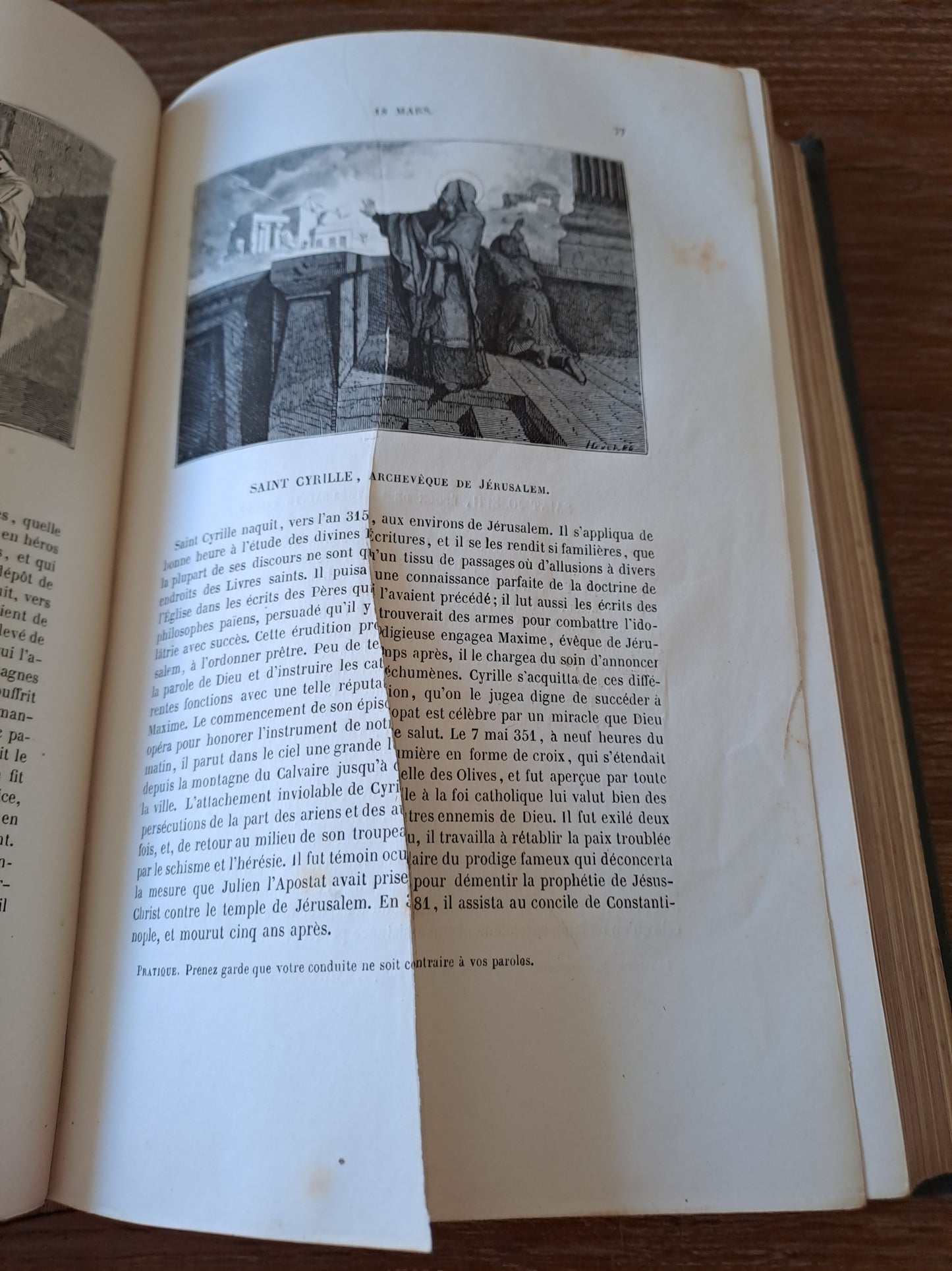 Vies des Saints pour tous les jours de l'année avec une pratique de piété pour chaque jour. Par F. P. B. 1867. Ancien livre vintage.
