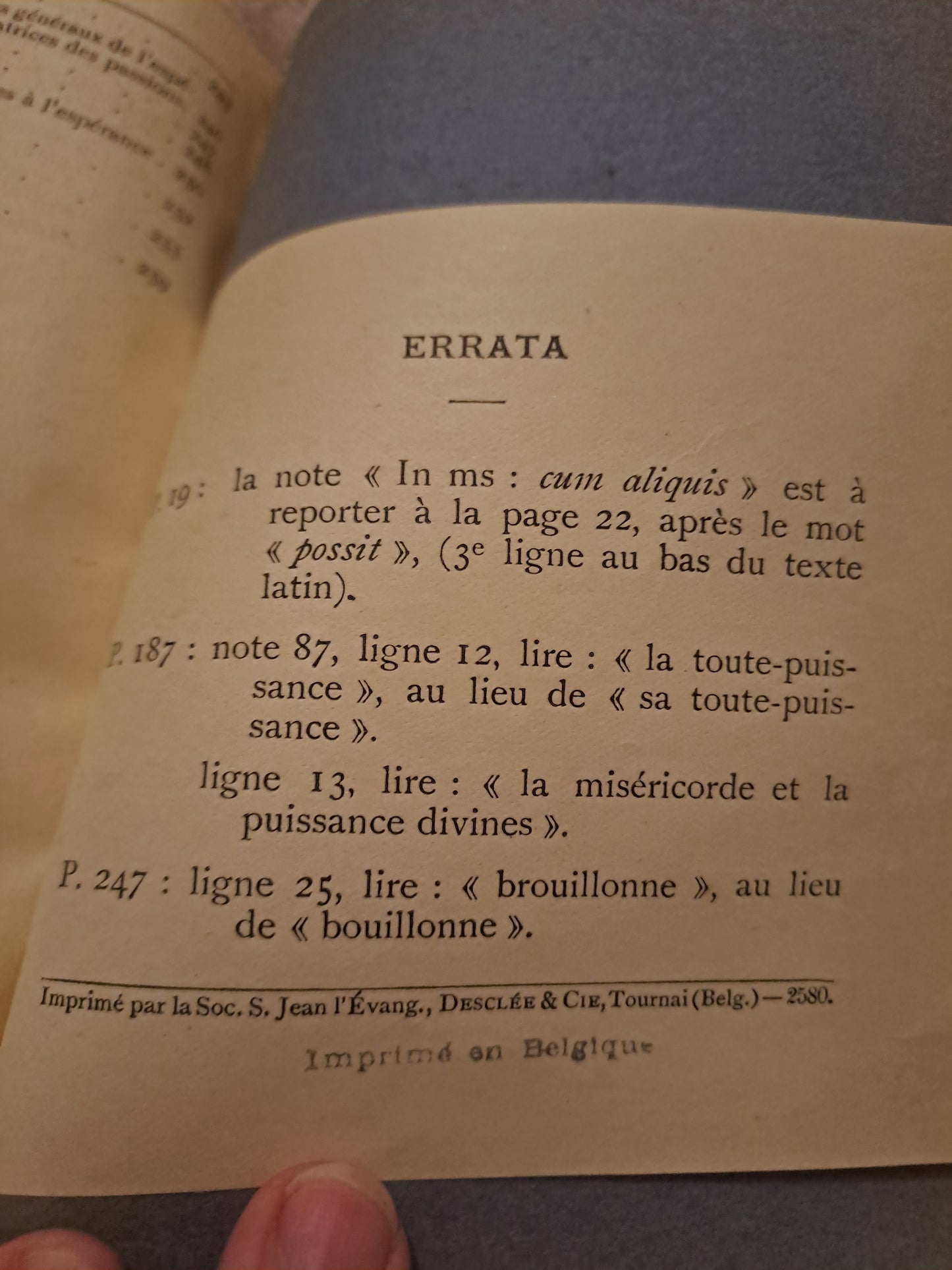 Somme theologique.  L'esperance 2a-2a, Questions 17-22. Saint Thomas D'Aquin. Ancien livre vintage catholique.