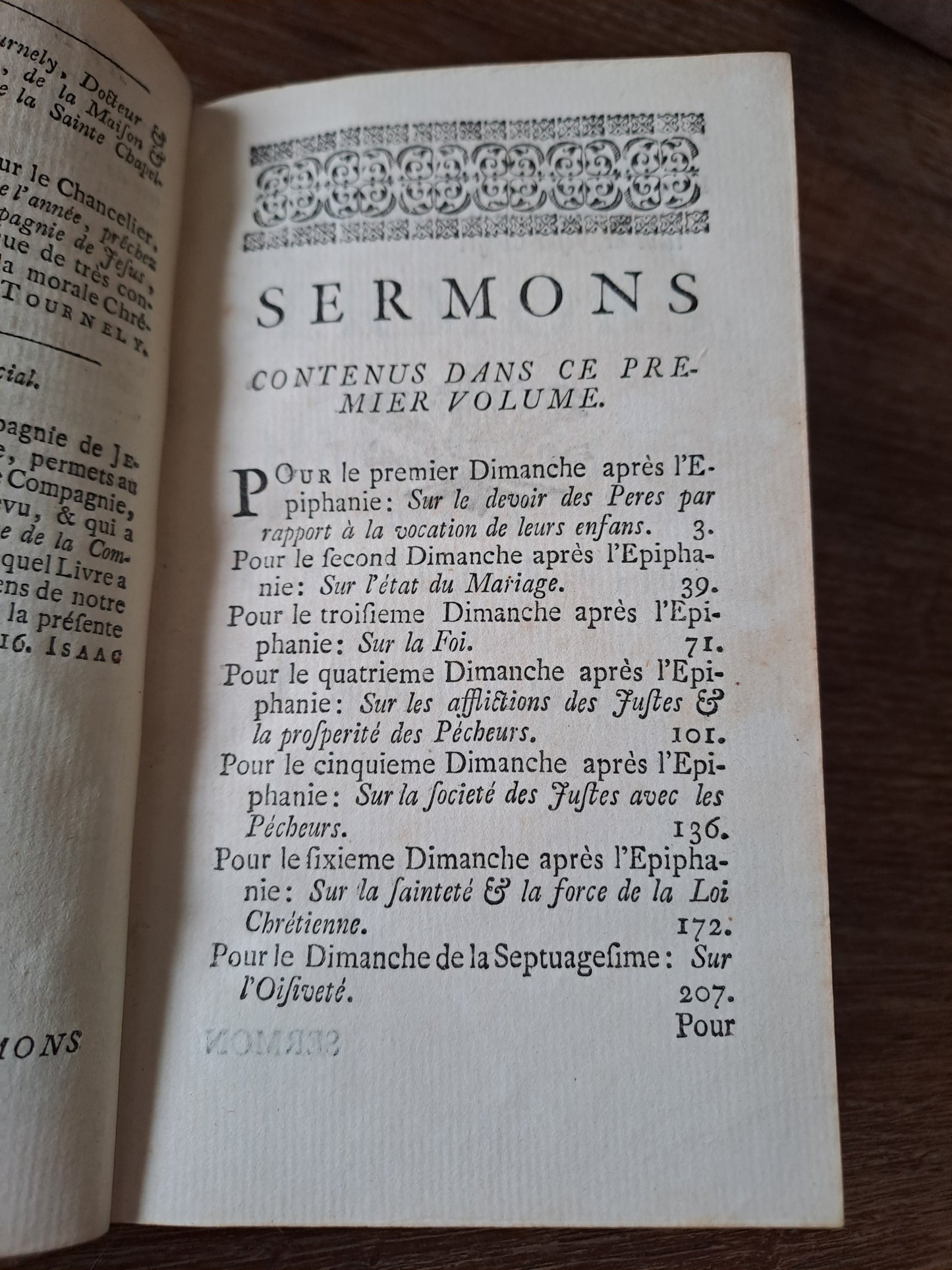 Sermons du Père Bourdaloue. T1. 1750. Ancien livre vintage catholique