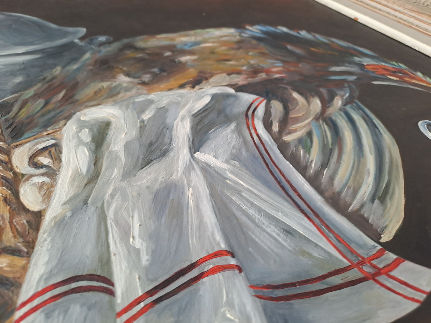 Nature Morte Au Faisan. Signé Gotti. Daté 84. Huile Sur Isorel. Ancien tableau décoration vintage