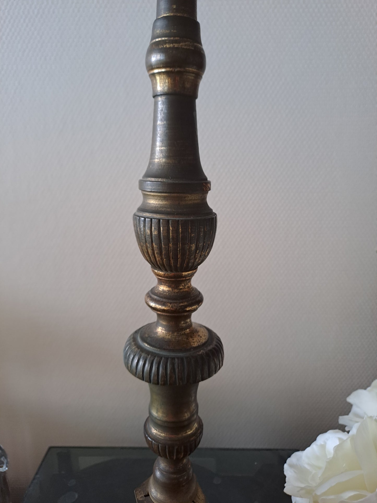 Pique cierge D'Église. En laiton et bronze.