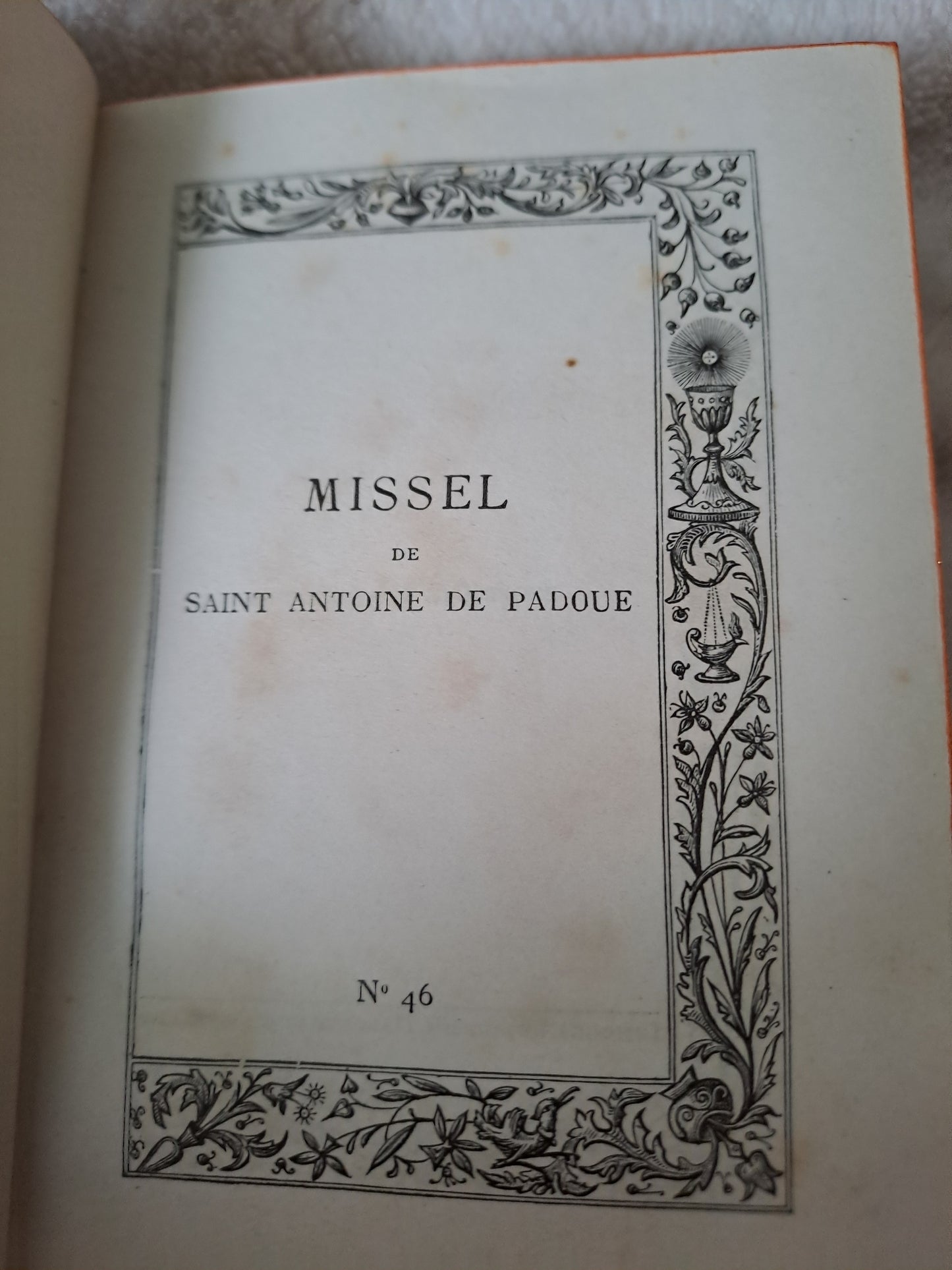Missel de Saint-Antoine de Padoue.