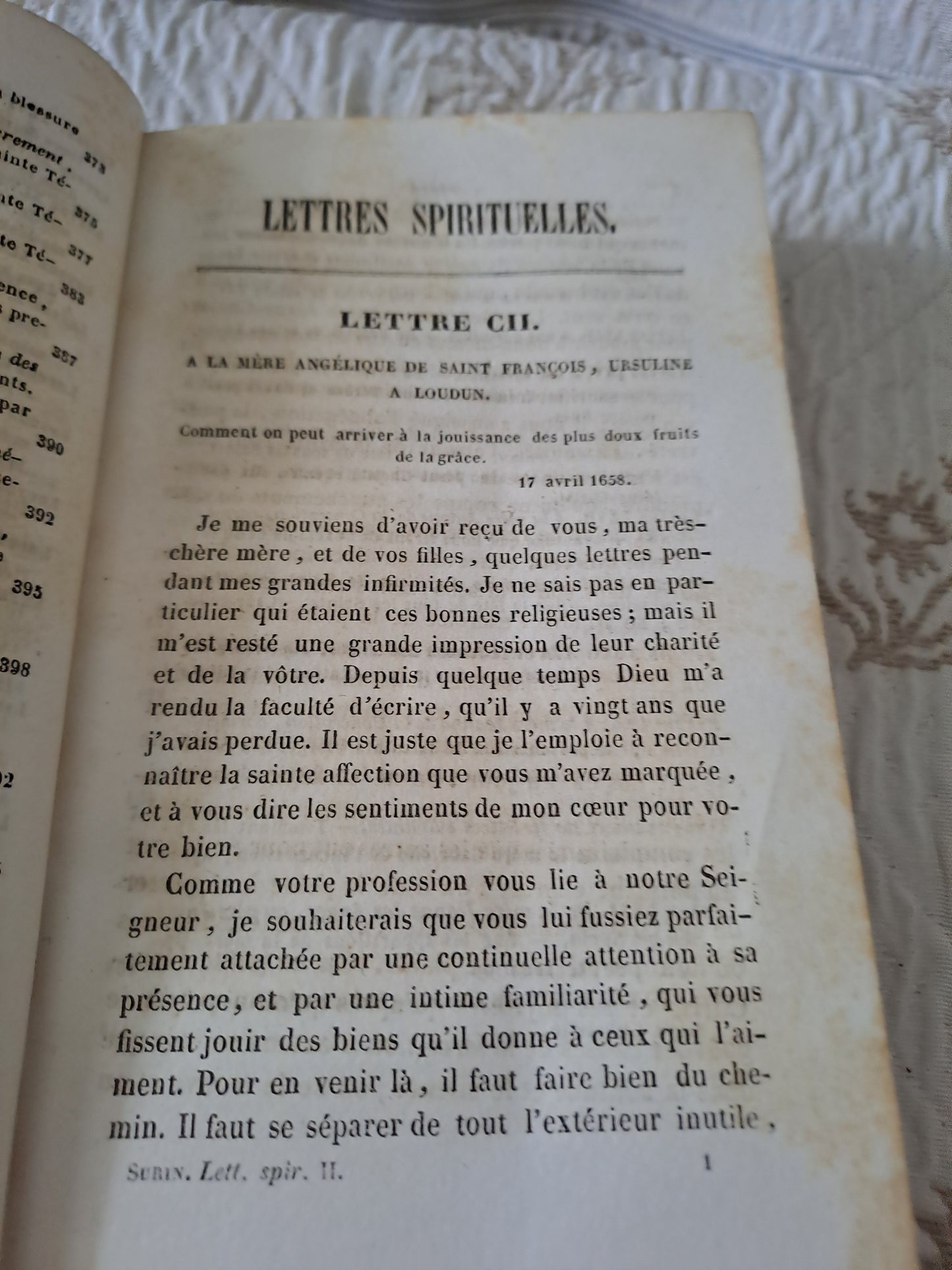 Livre. Lettres spirituelles Tome 2. Par le Révérend Père J.  J. Surin. 1843.