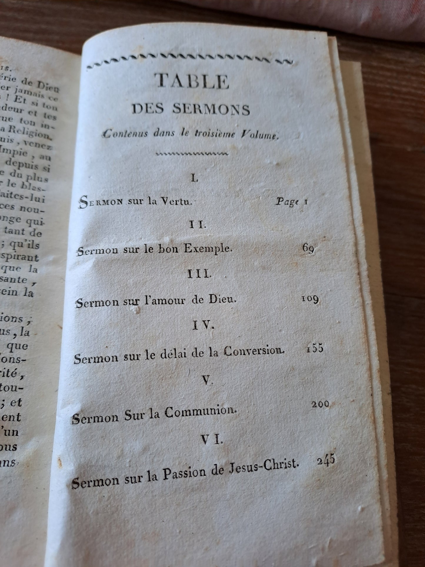 Sermons de l'abbé de Combaceres T3 1822 Ancien livre vintage catholique