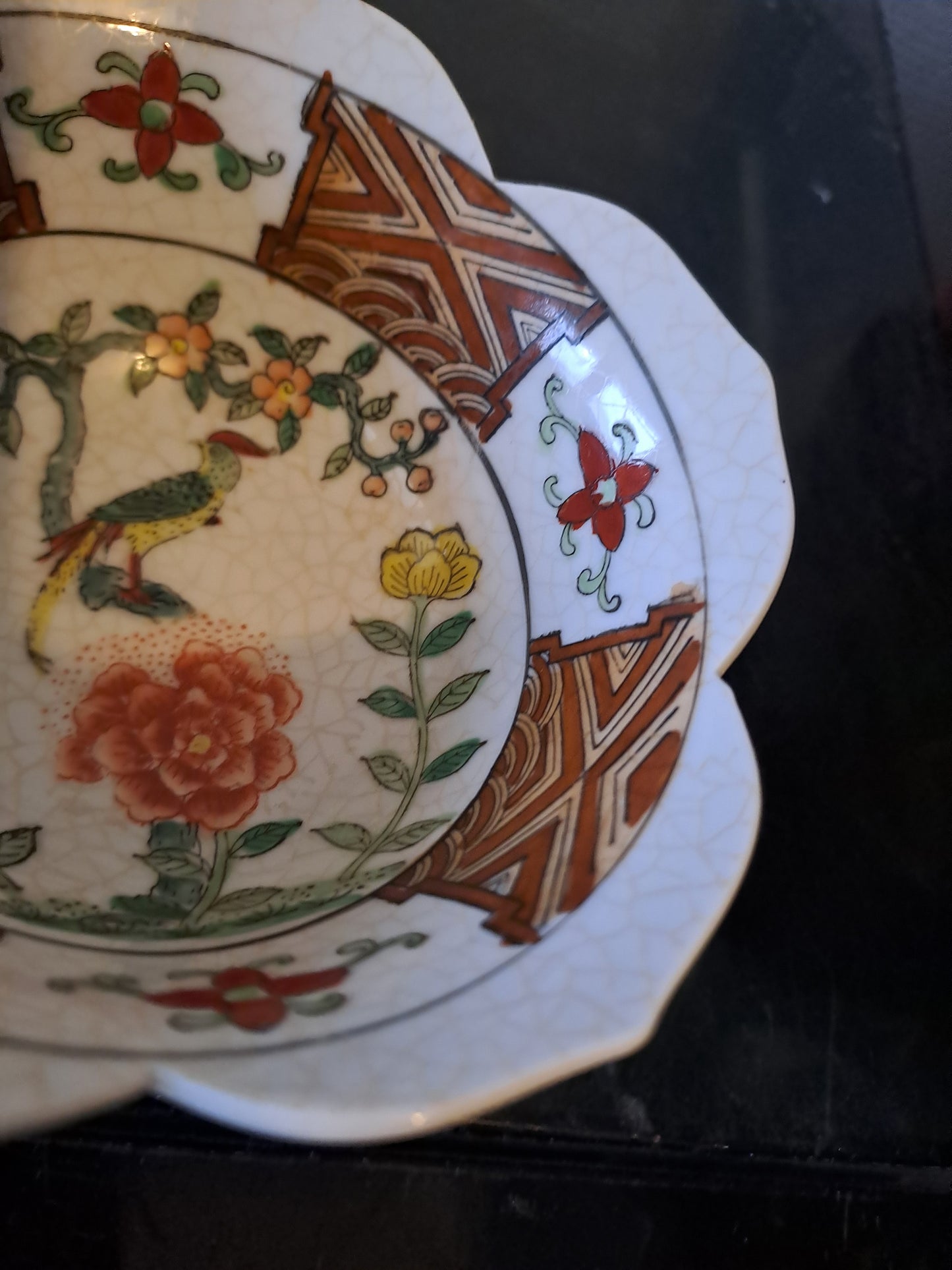 Bol Porcelaine. Chine. Oiseau Branché. Ancien vintage decoration asie asiatique.